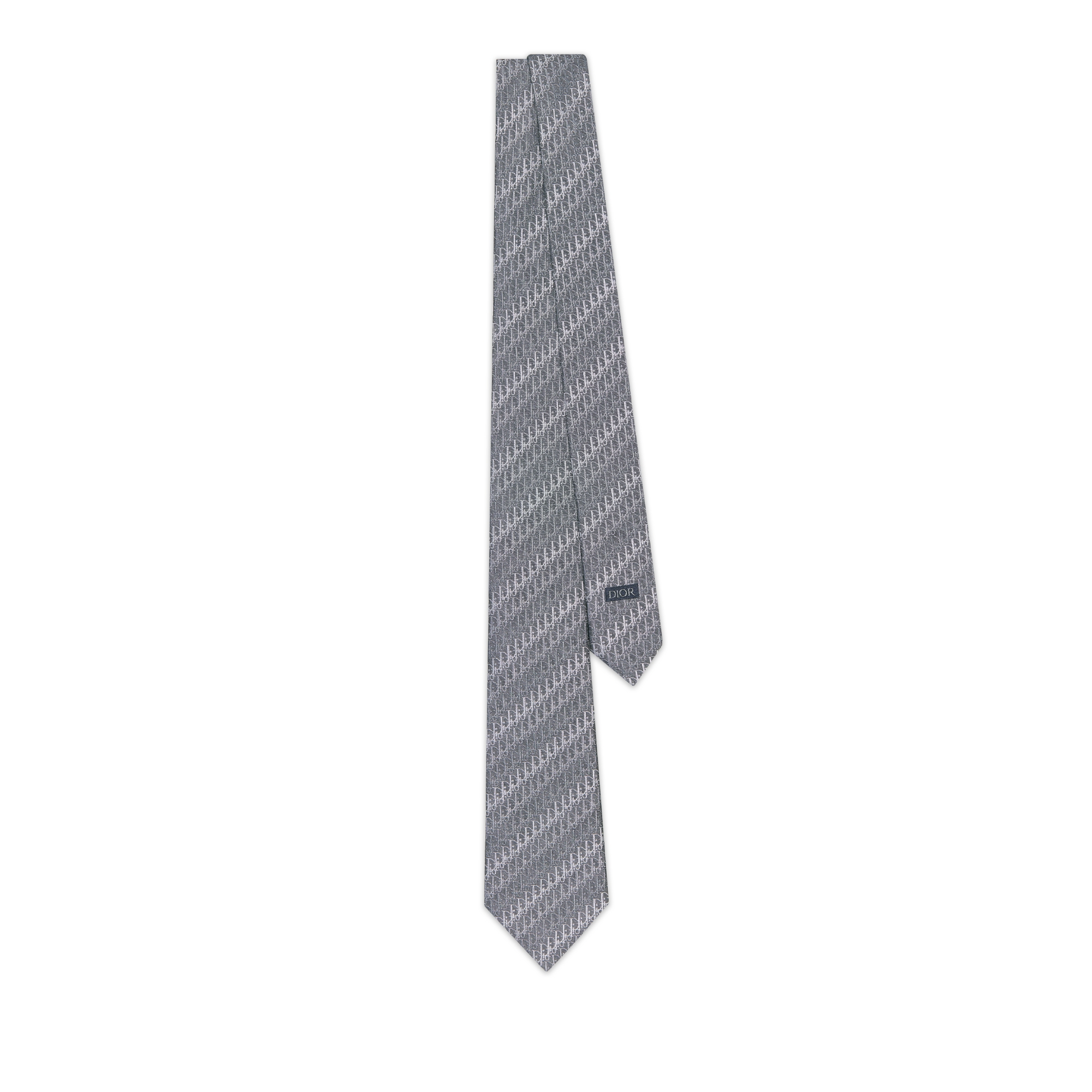 Dior Oblique Trio Tie Gray Silk E01
