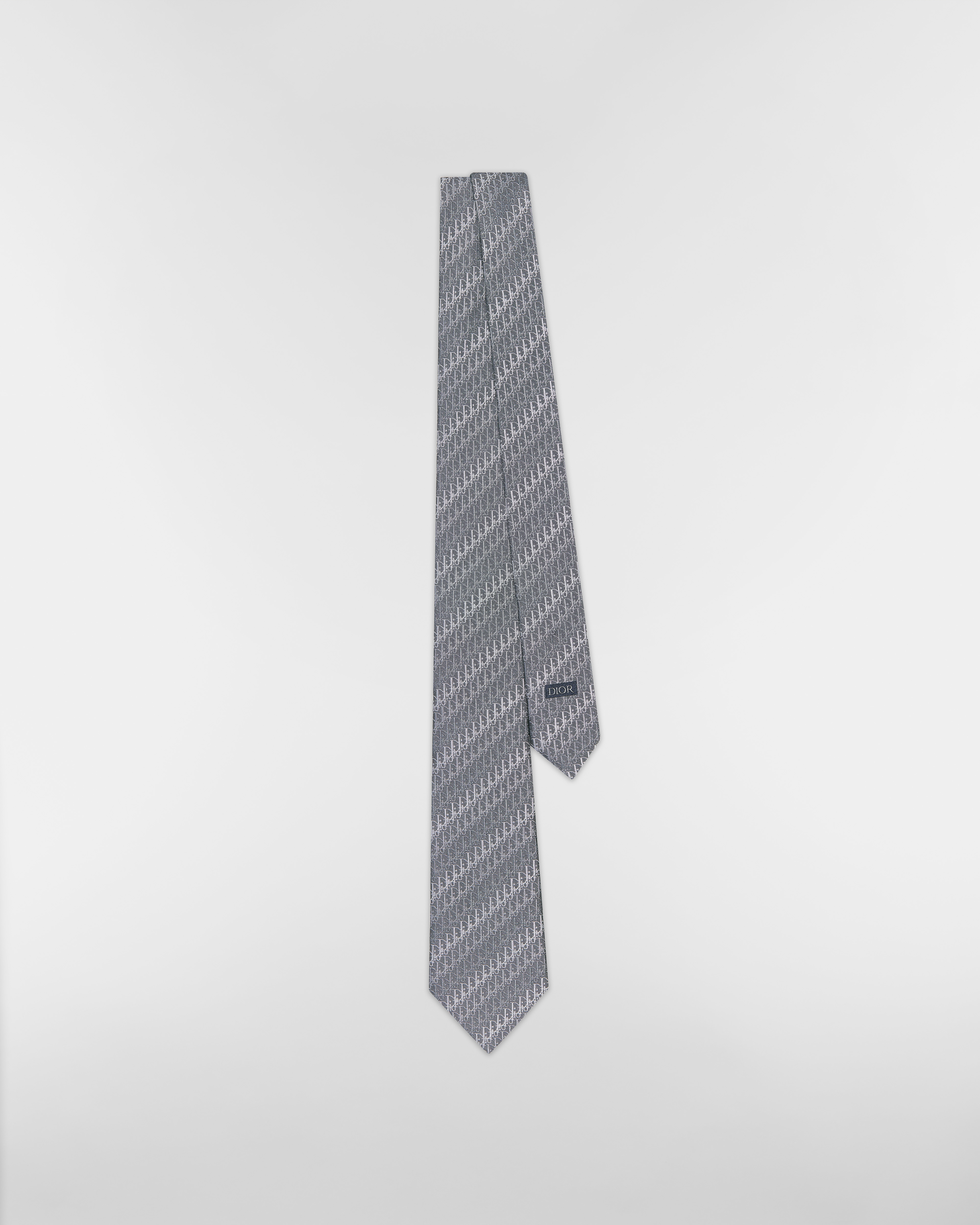 Cravate Dior Oblique Trio Soie grise E01