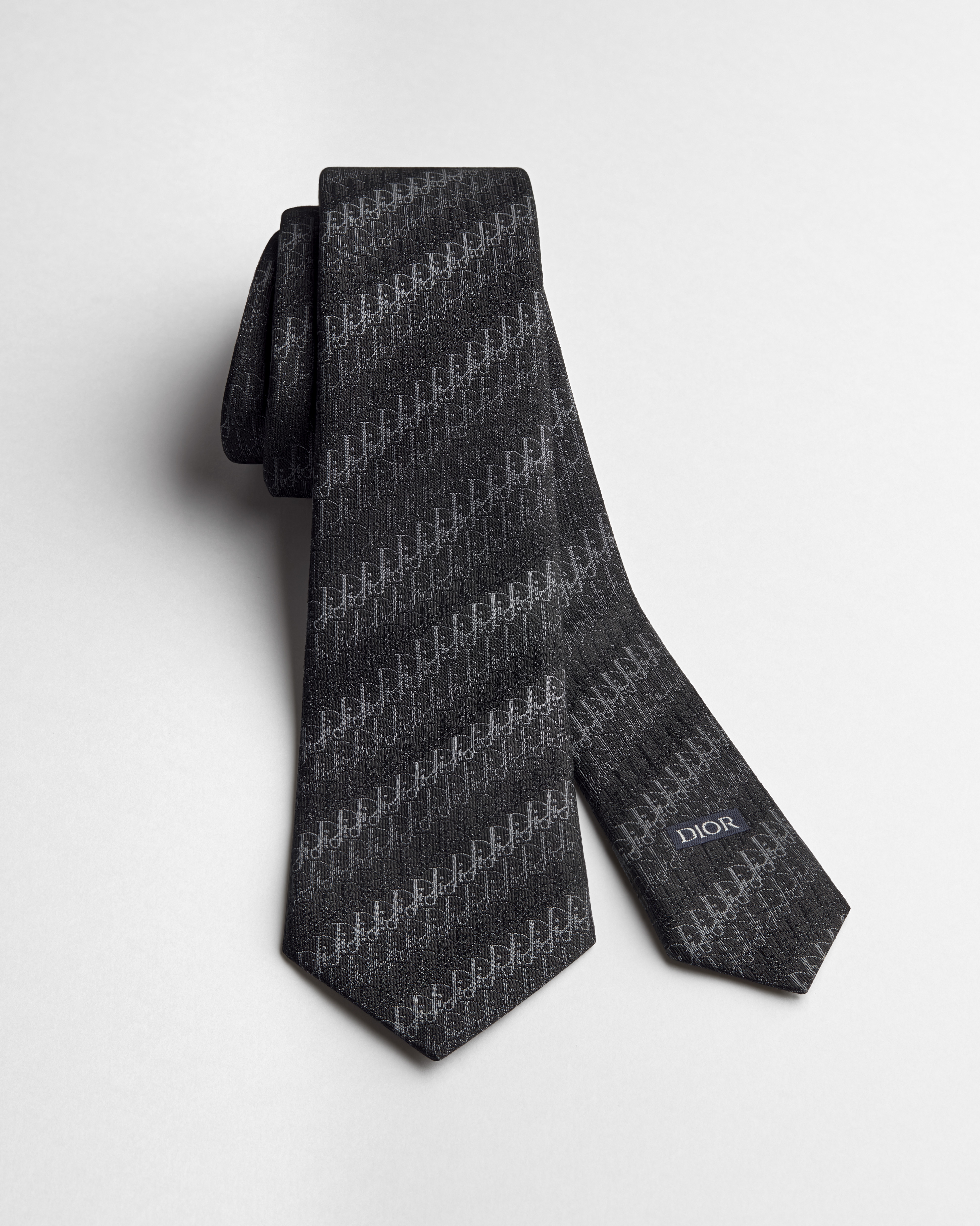 Dior Oblique Trio Tie Black Silk E10