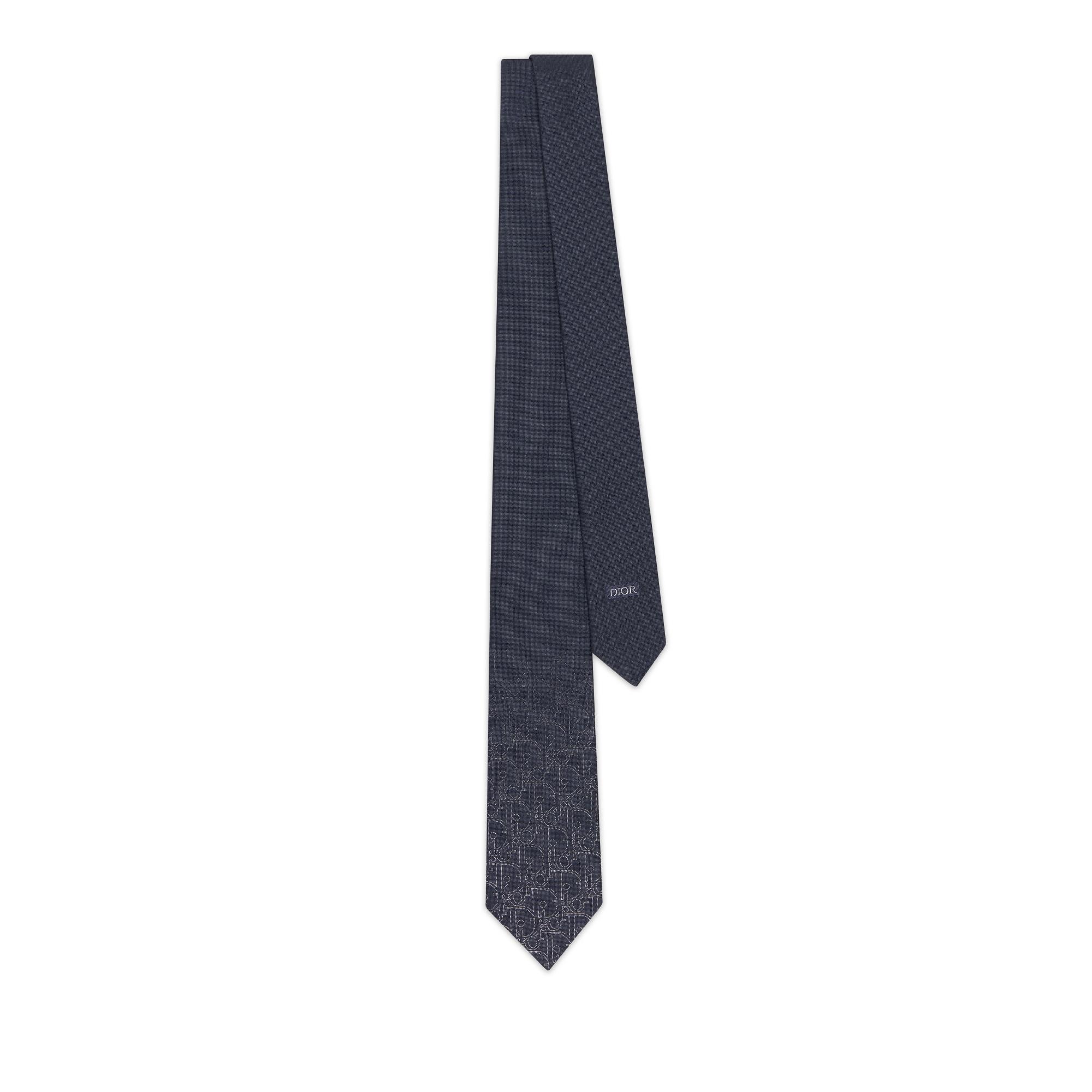 Gradient Dior Gravity Tie Navy Blue and White Silk E01