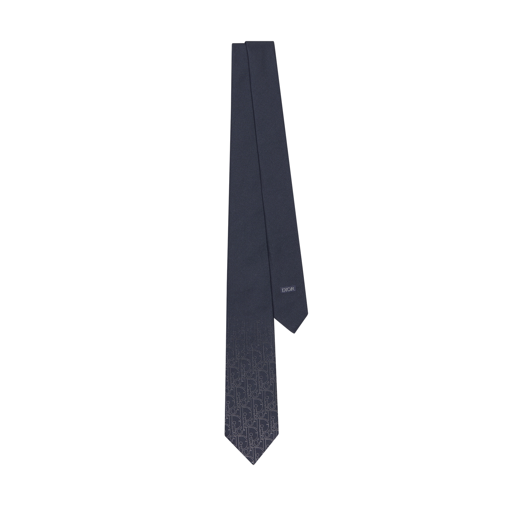 Gradient Dior Gravity Tie Navy Blue and White Silk E01
