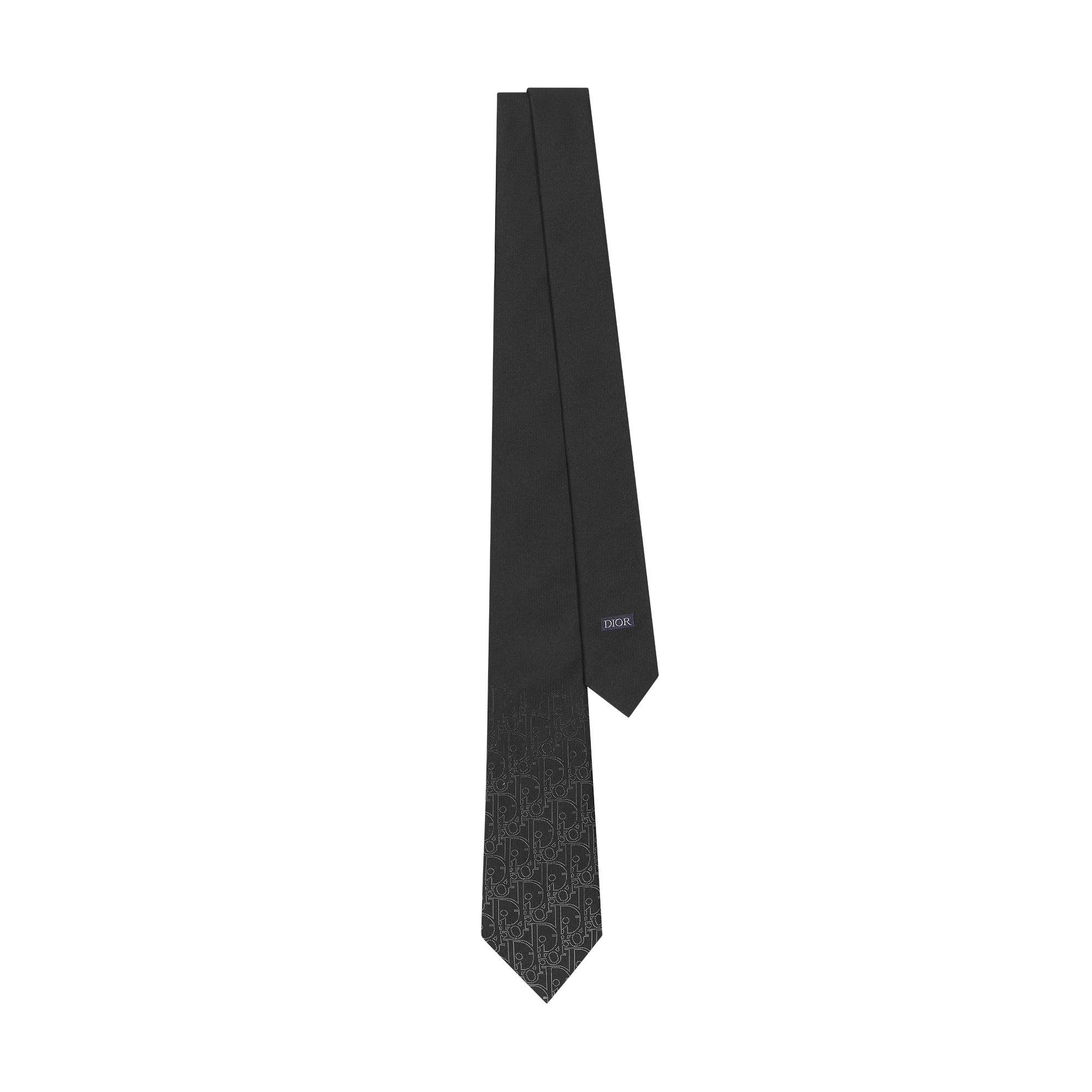 Gradient Dior Gravity Tie Black and White Silk E01
