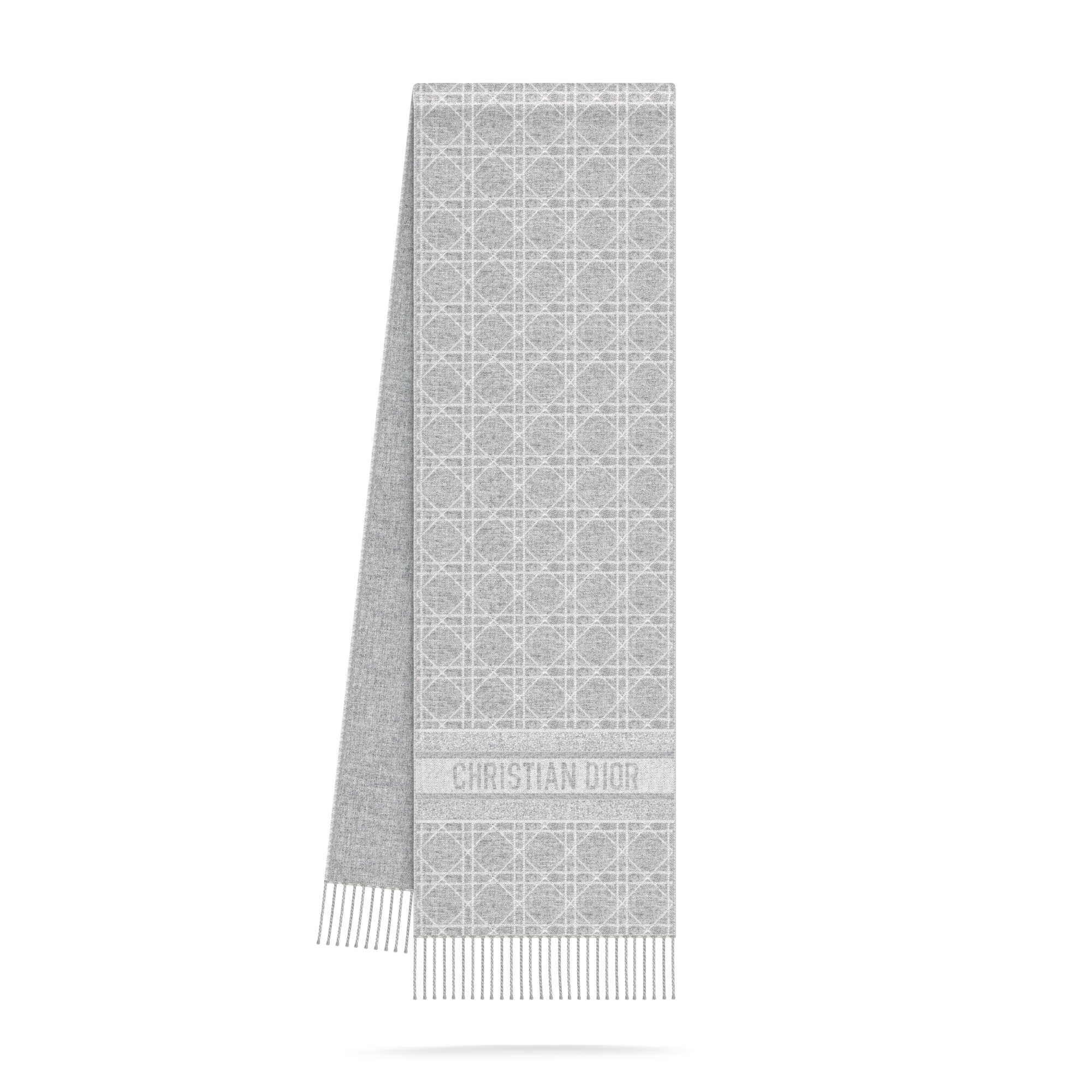 Dior Cannage-sjaal Grijs kasjmier E03