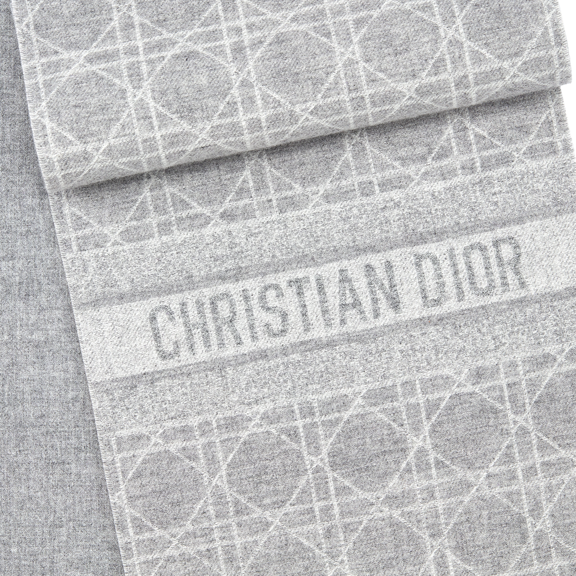 Dior Cannage Scarf Gray Cashmere E09