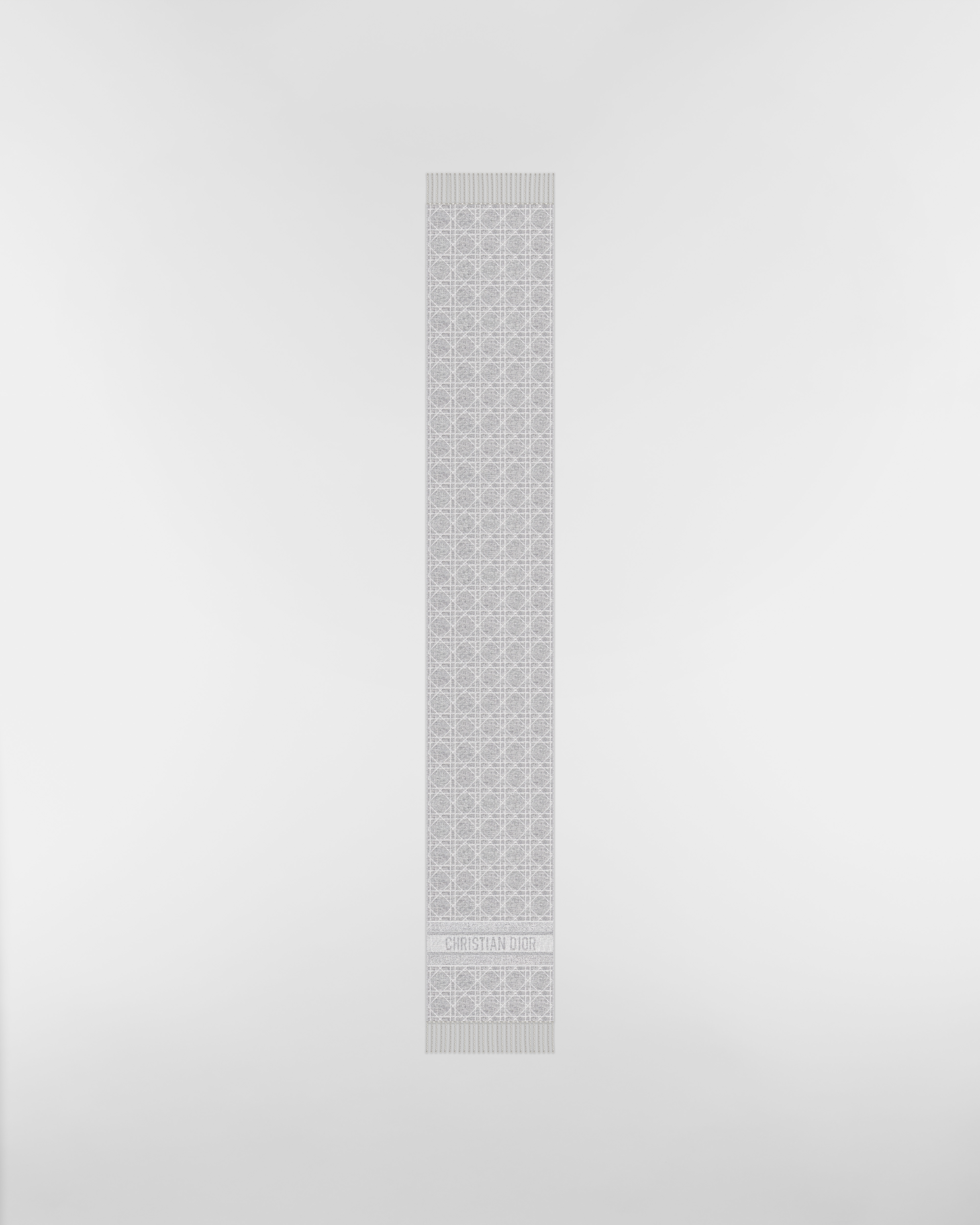 Dior Cannage 围巾 灰色山羊绒面料 E07