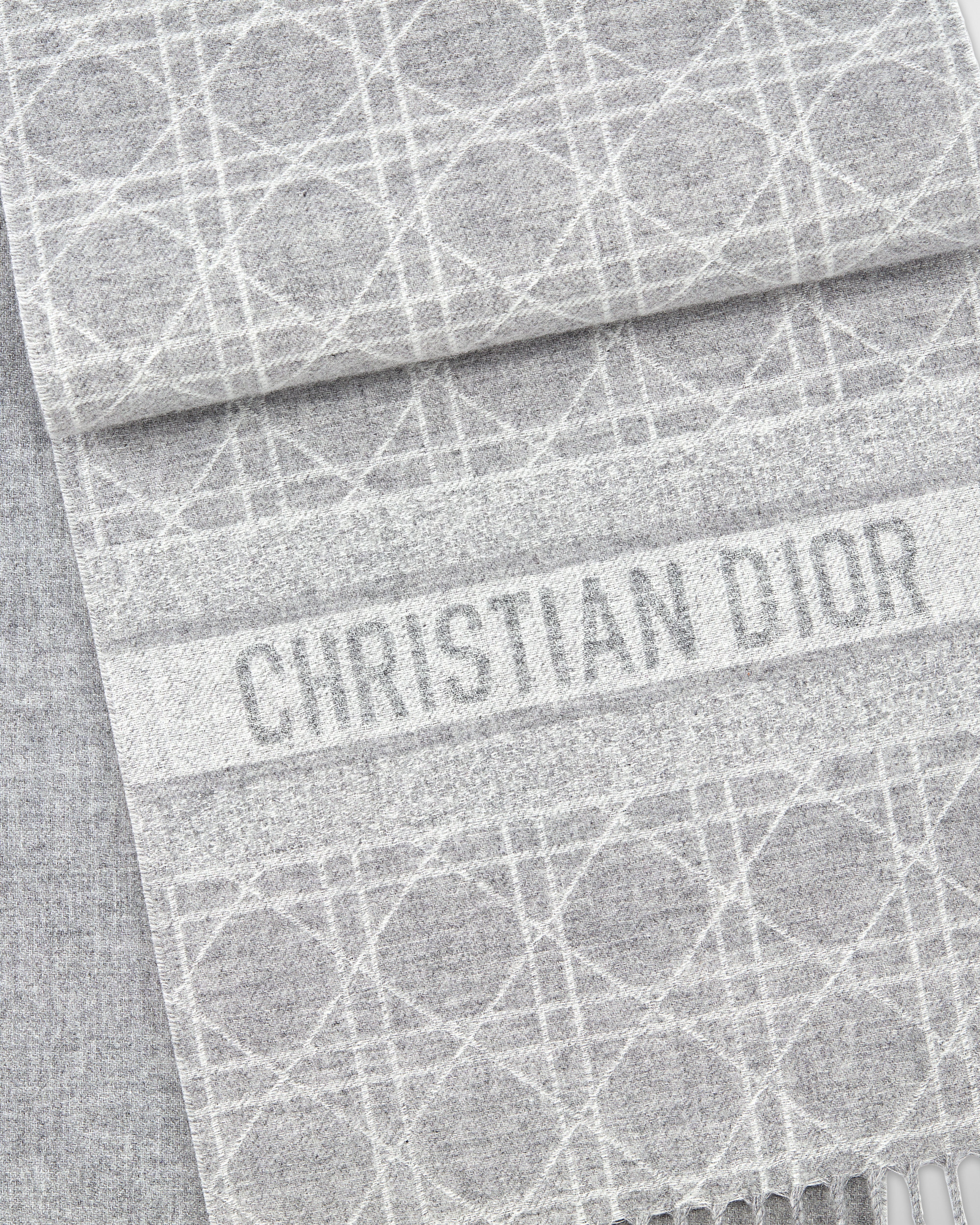 Dior Cannage Schal Kaschmir in Grau E09
