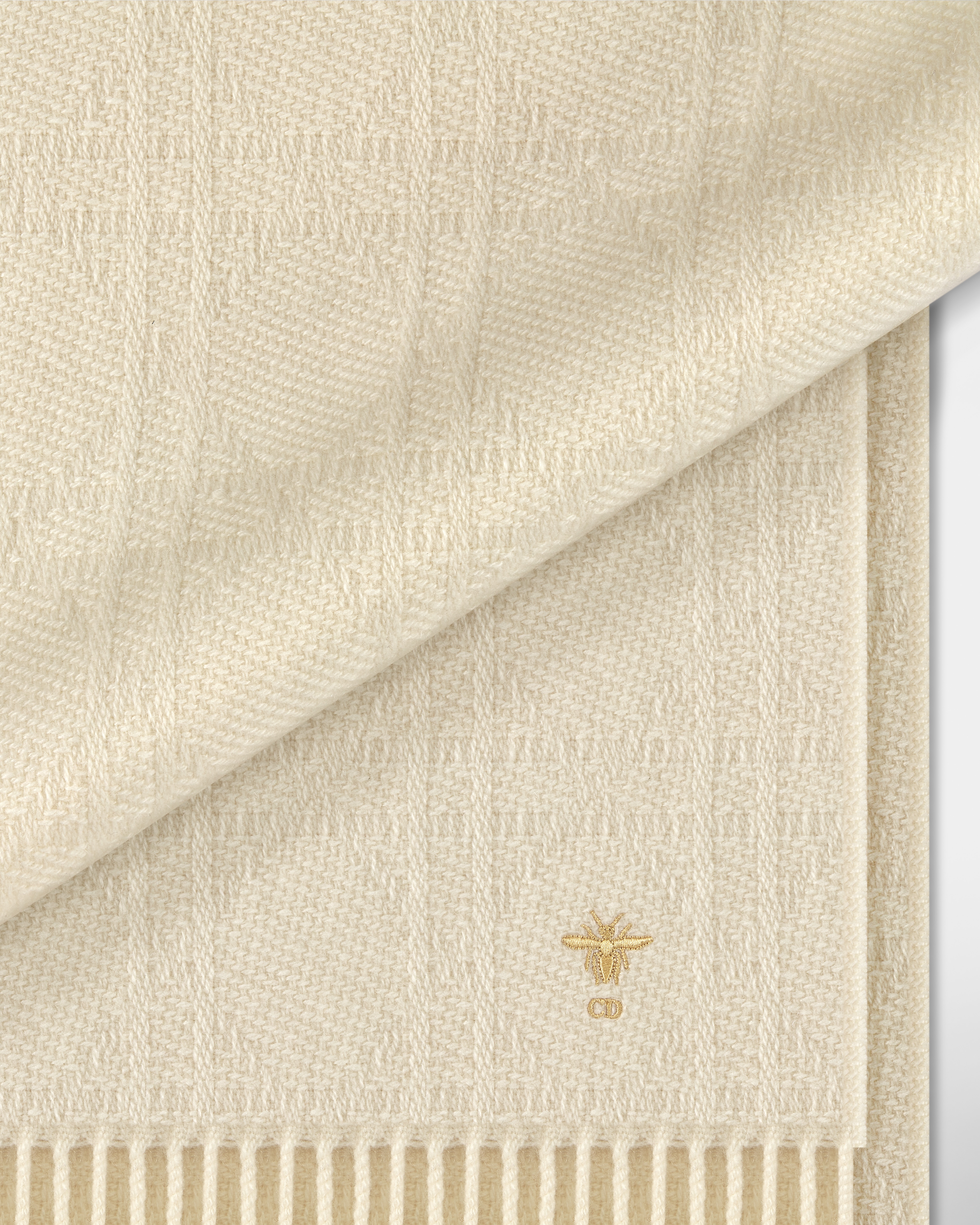 Dior Cannage Scarf Ecru Cashmere Knit E09