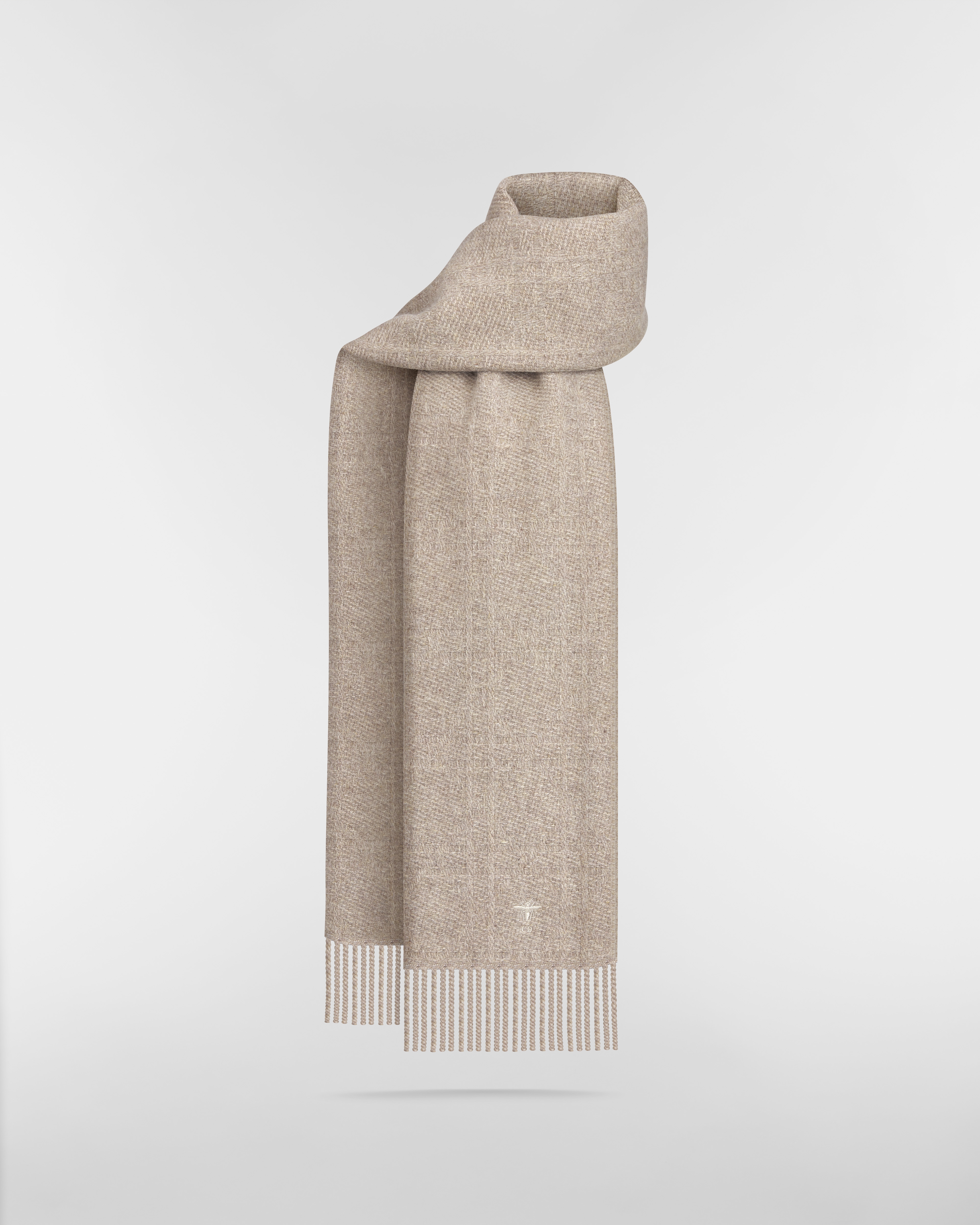 Dior Cannage Schal Kaschmirstrick in Taupebraun E01