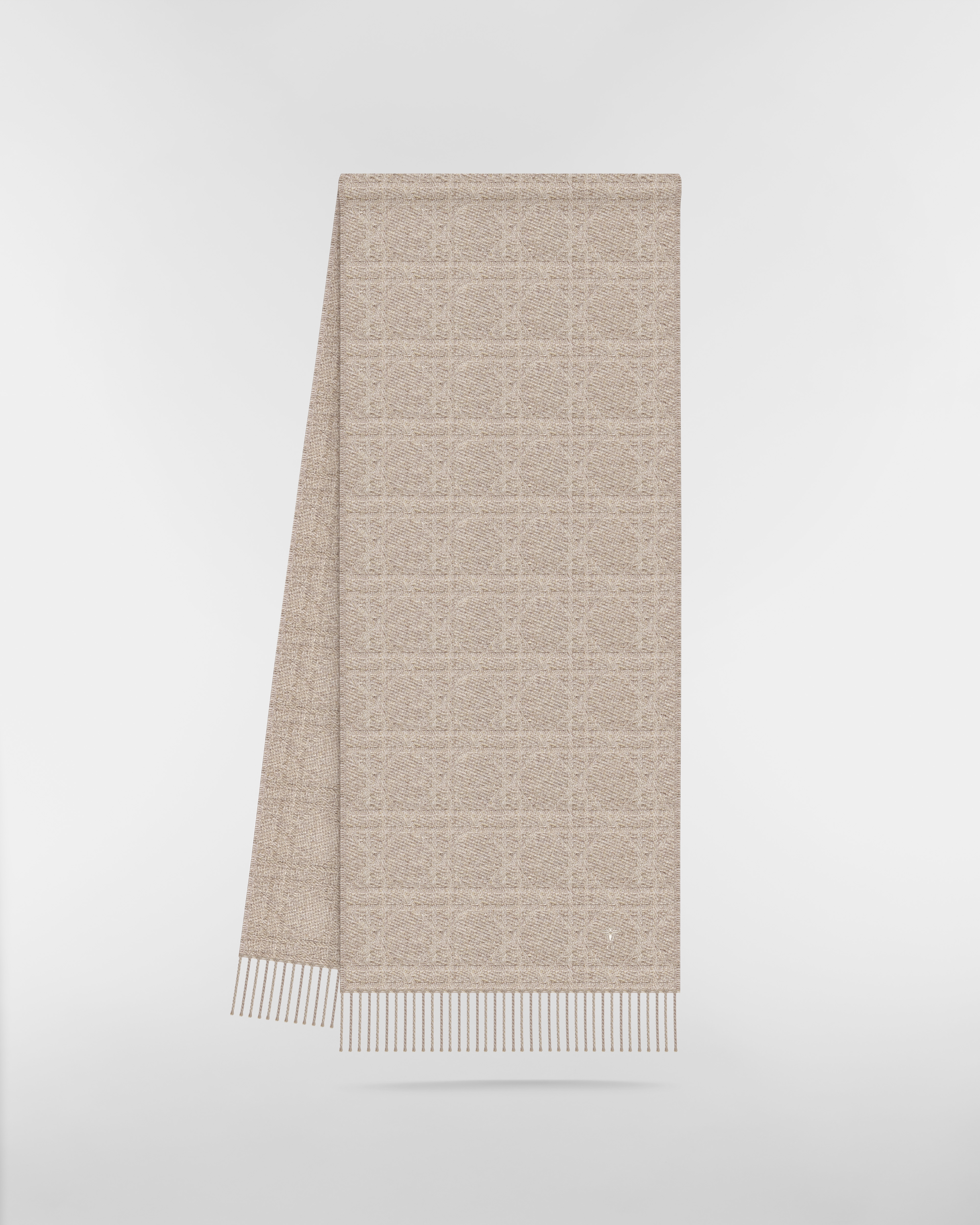 Dior Cannage Schal Kaschmirstrick in Taupebraun E03