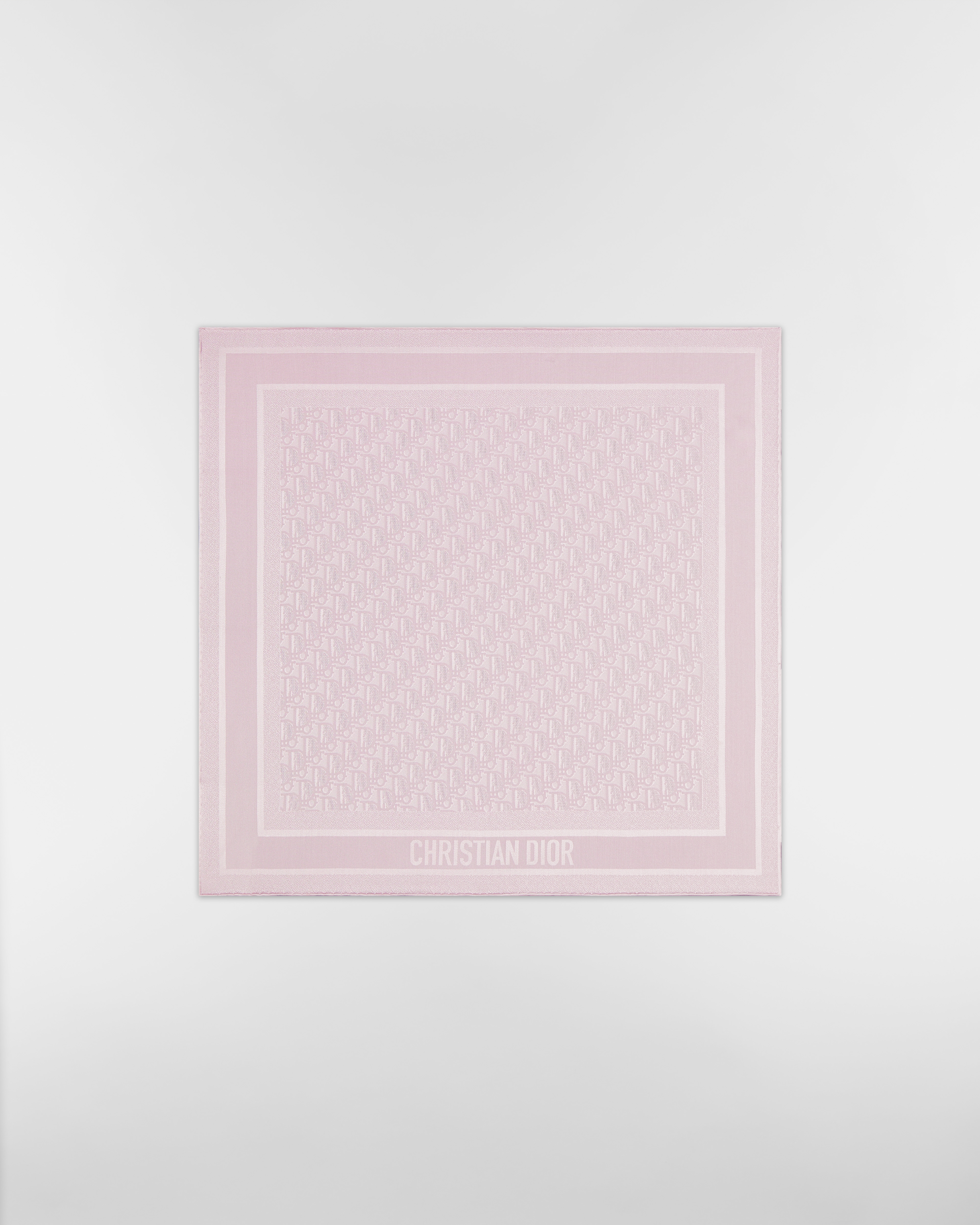 Dior Oblique Natte 70 스퀘어 스카프 파우더 핑크 실크 트윌 E01