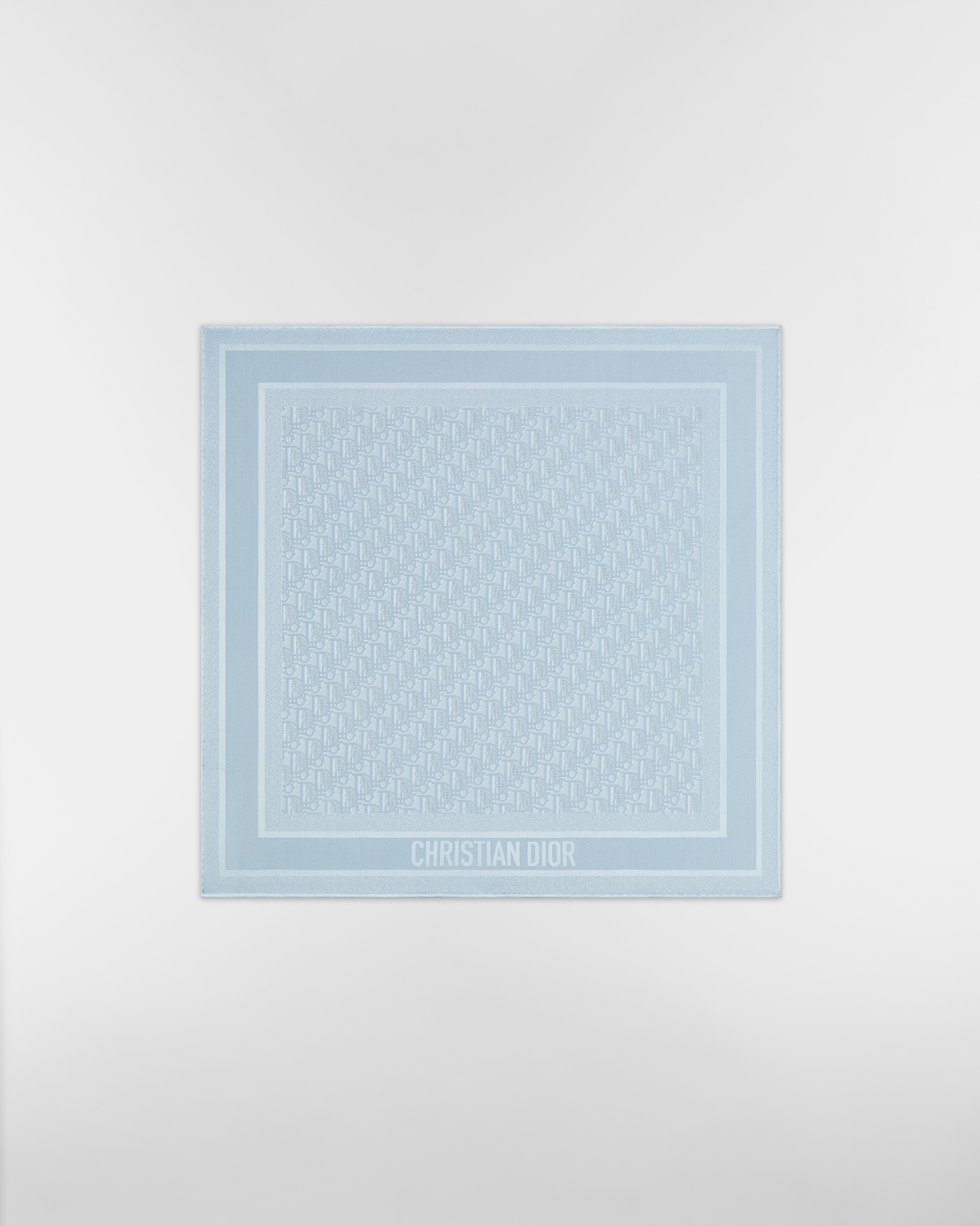 Dior Oblique Natte 70 스퀘어 스카프 아주르 블루 실크 트윌 E01