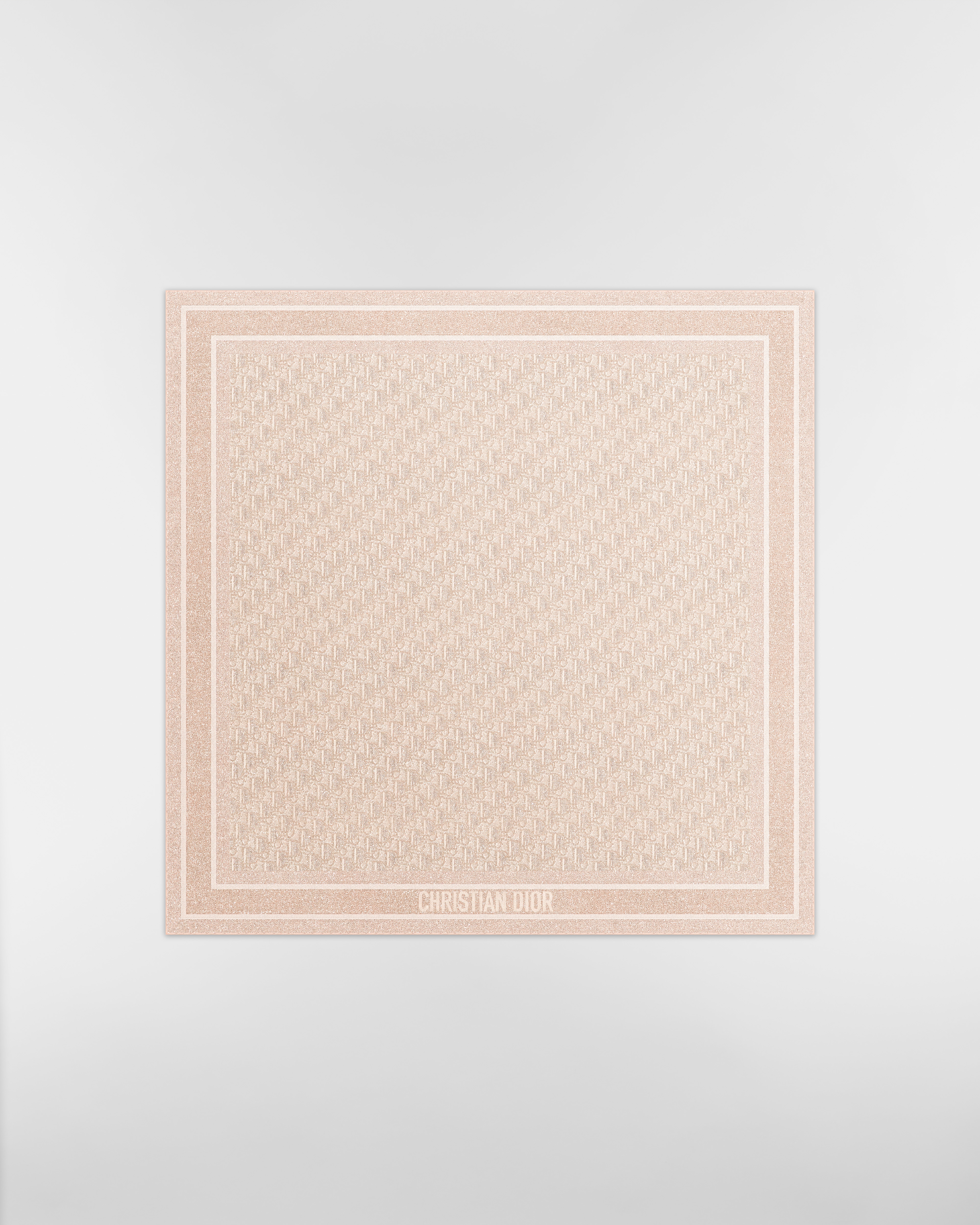 Dior Oblique Natte Shawl Rose des Vents Pink Silk and Cashmere Blend with Metallic Thread E01