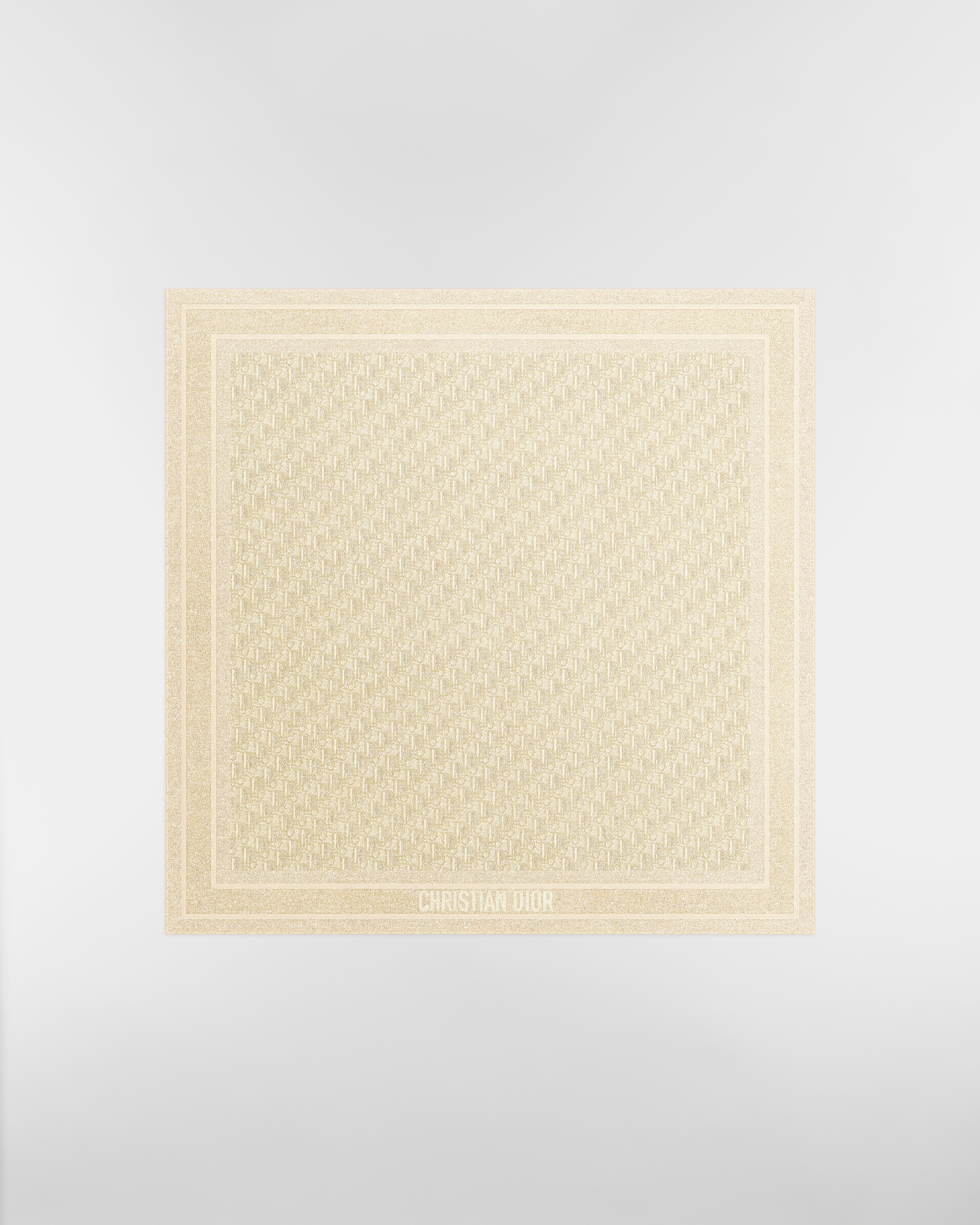 Dior Oblique Natte Shawl Gold-Tone Silk and Cashmere Blend with Metallic Thread E01