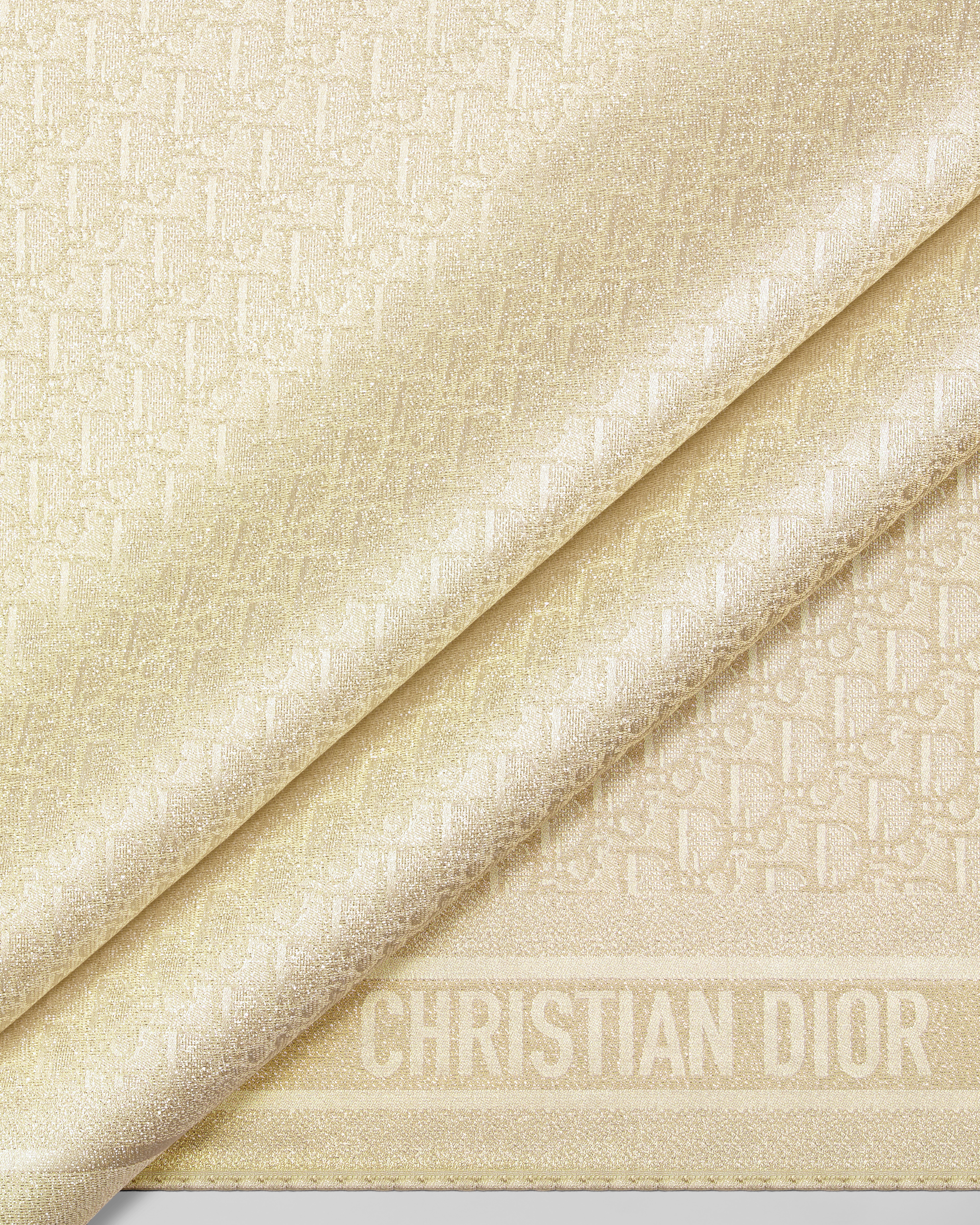 Scialle Dior Oblique Natte Misto seta e cachemire con filo metallizzato color oro E09