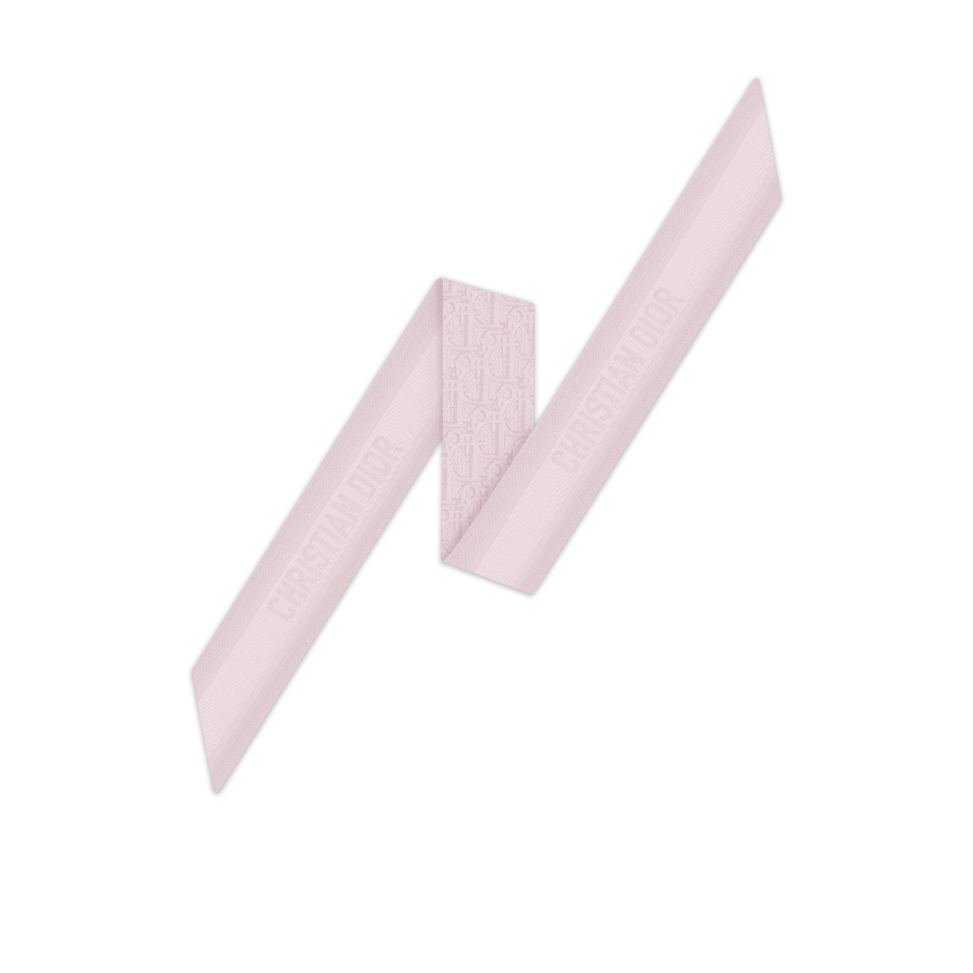 Dior Oblique Mitzah 絲巾 淡粉色絲質緹花 E08