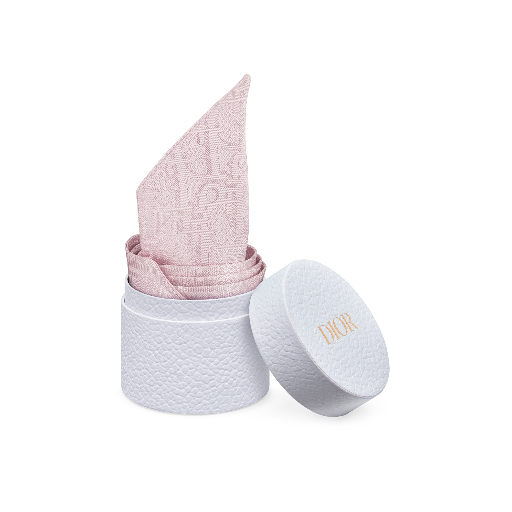 Dior Oblique Mitzah 絲巾 淡粉色絲質緹花 E10