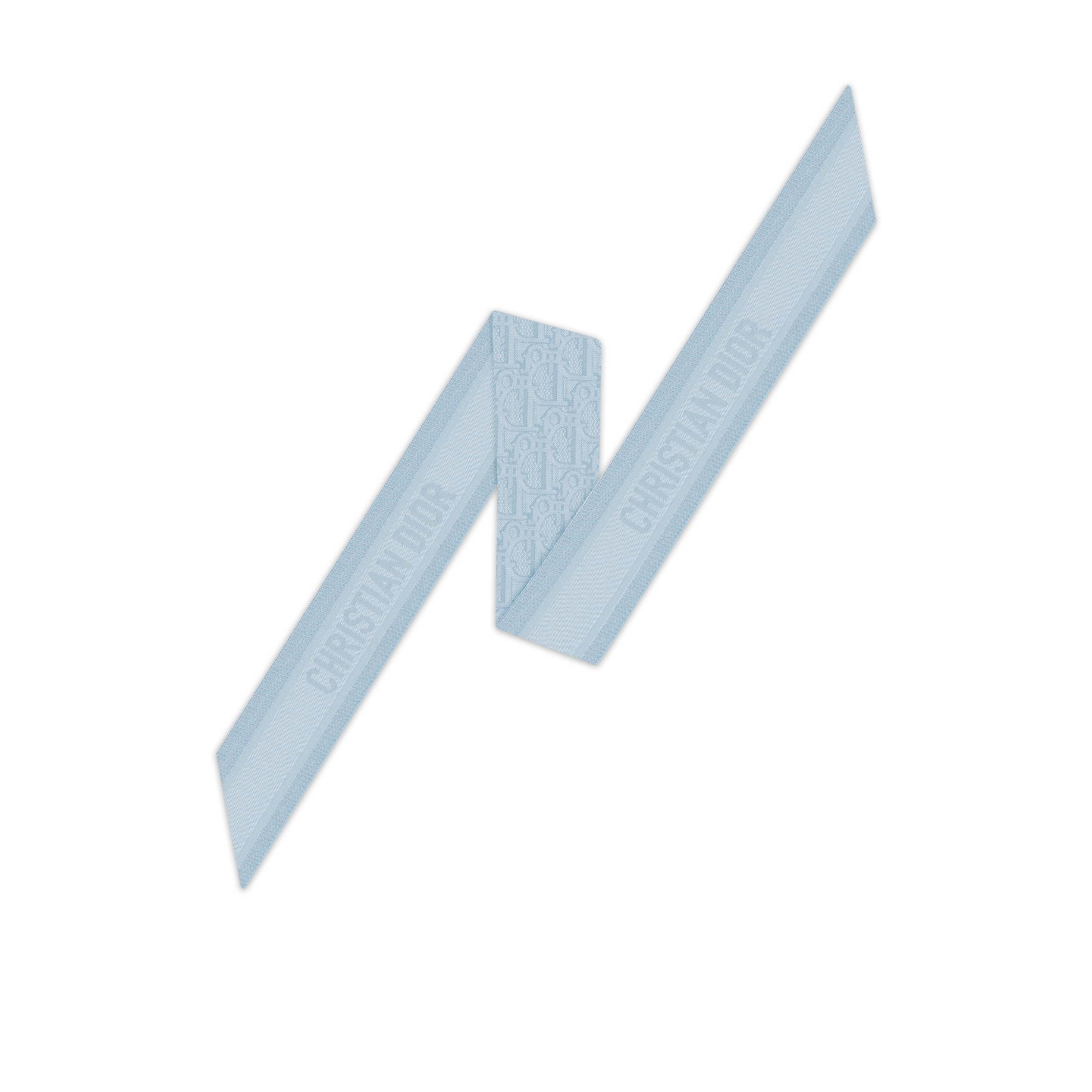 Dior Oblique Mitzah 絲巾 天藍色絲質緹花 E08