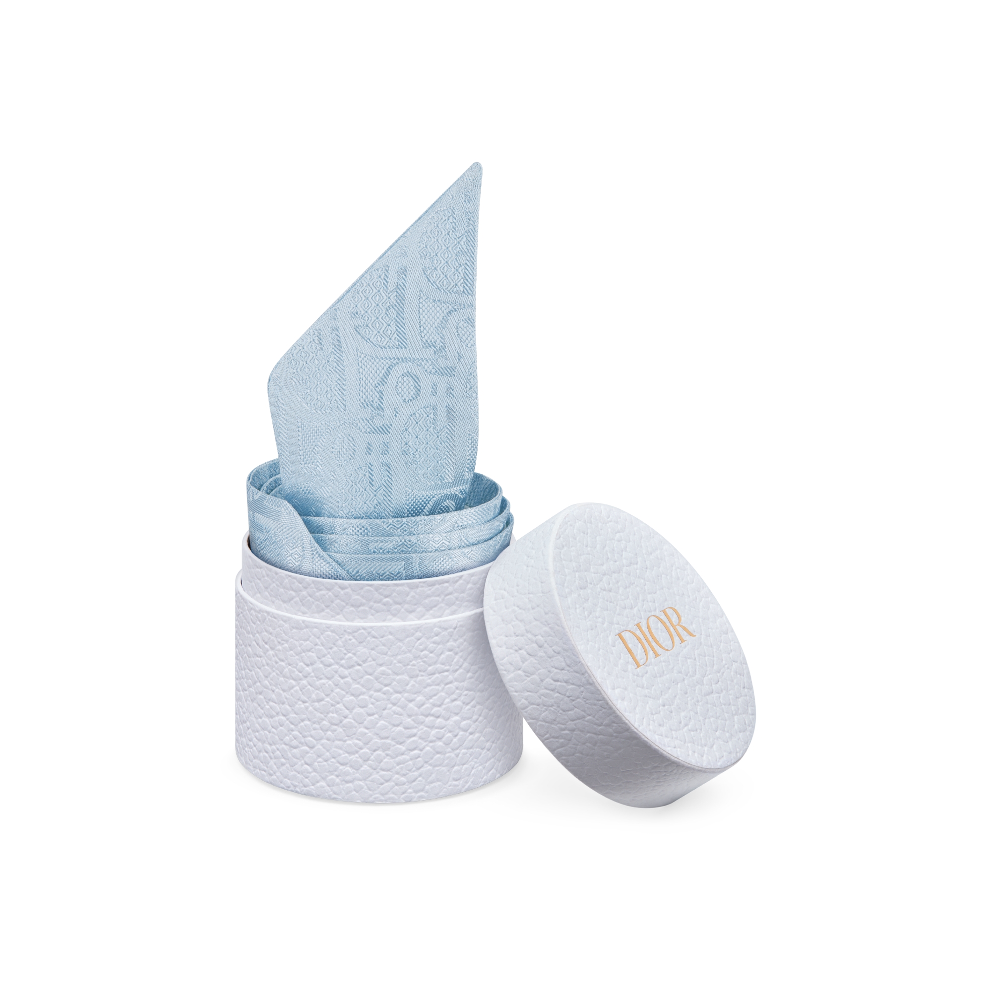 Dior Oblique Mitzah 絲巾 天藍色絲質緹花 E10