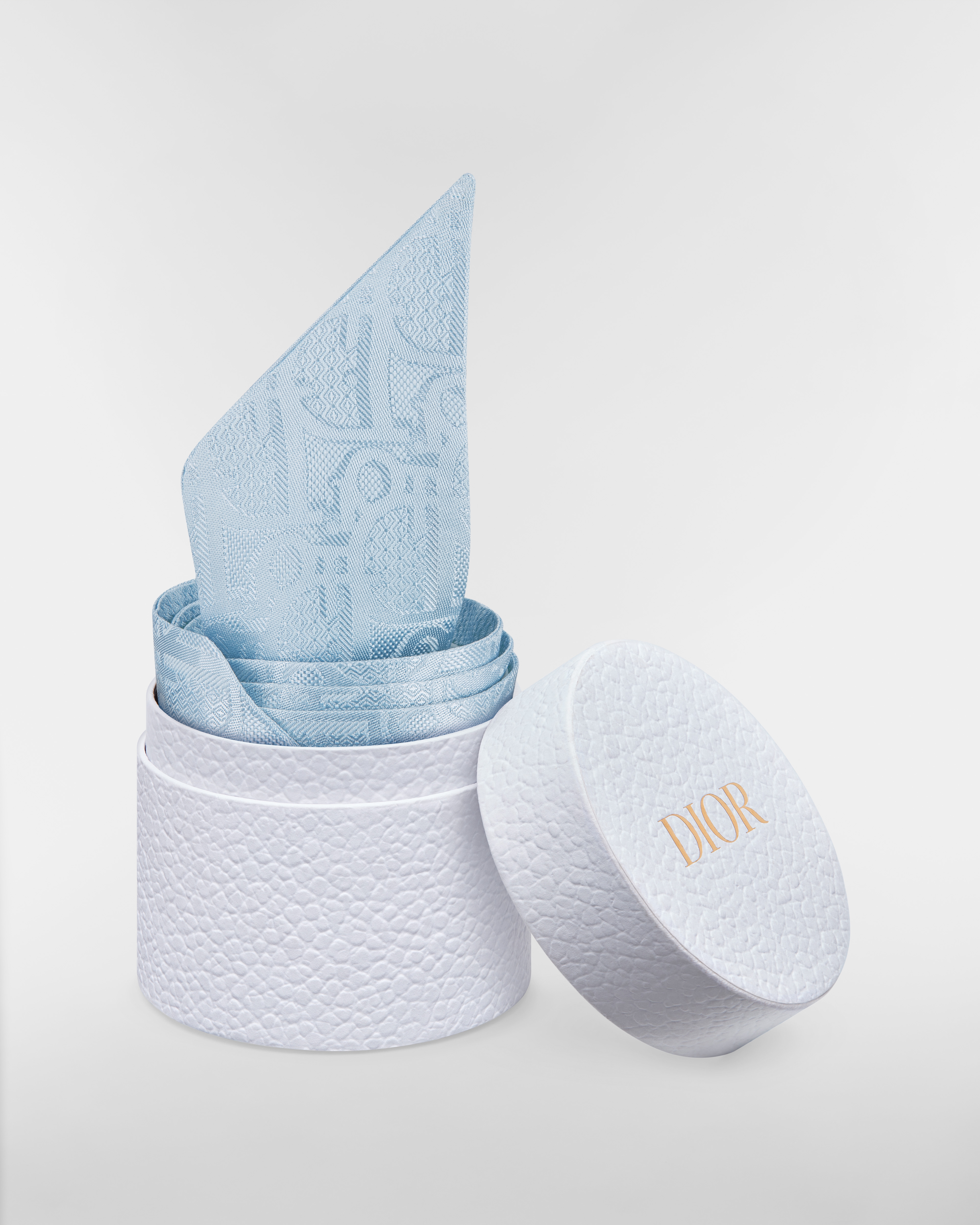 Dior Oblique Mitzah Scarf Azure Blue Silk Jacquard E10