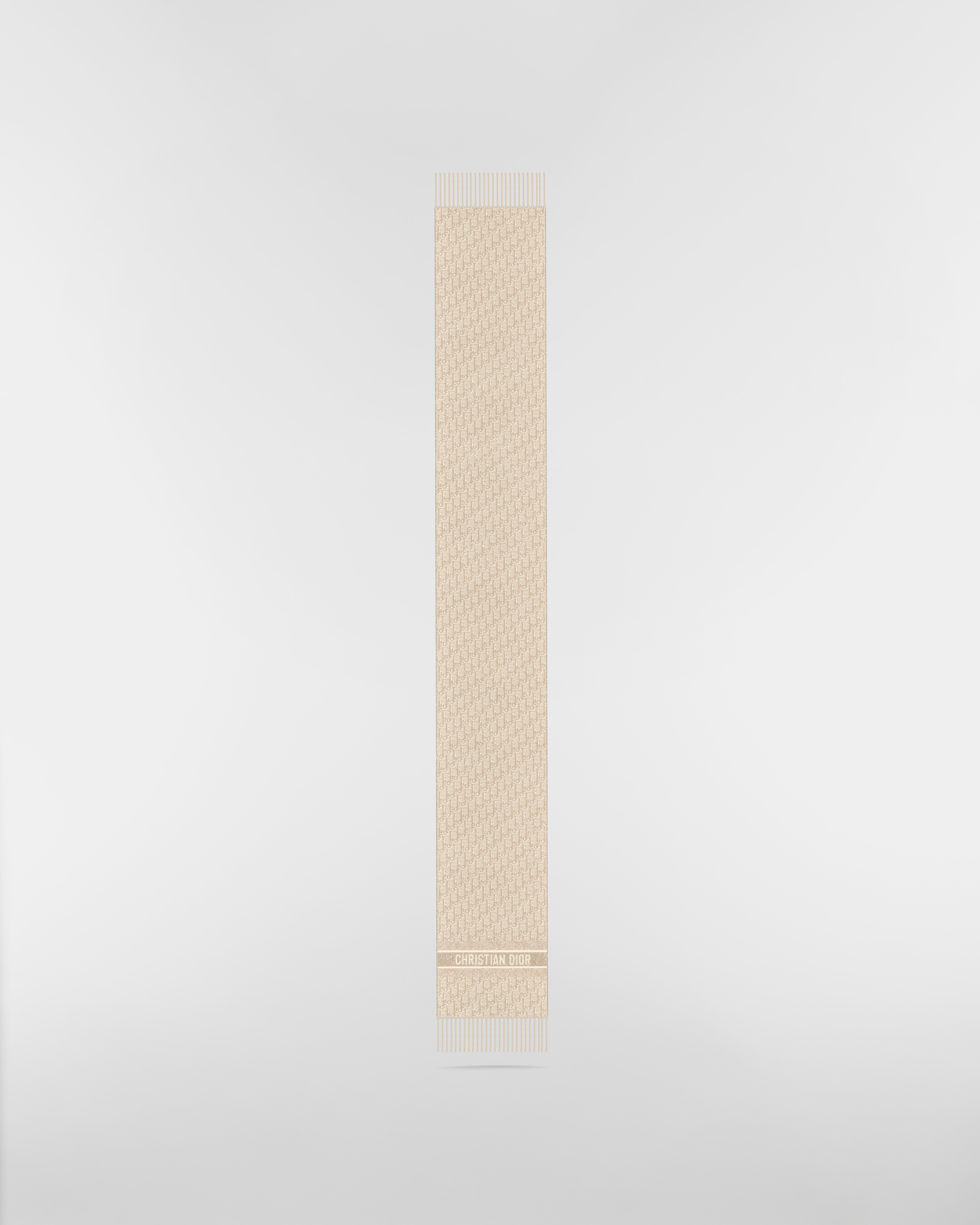 Dior Oblique Natte Scarf Gold-Tone Cashmere Blend and Metallic Thread E07