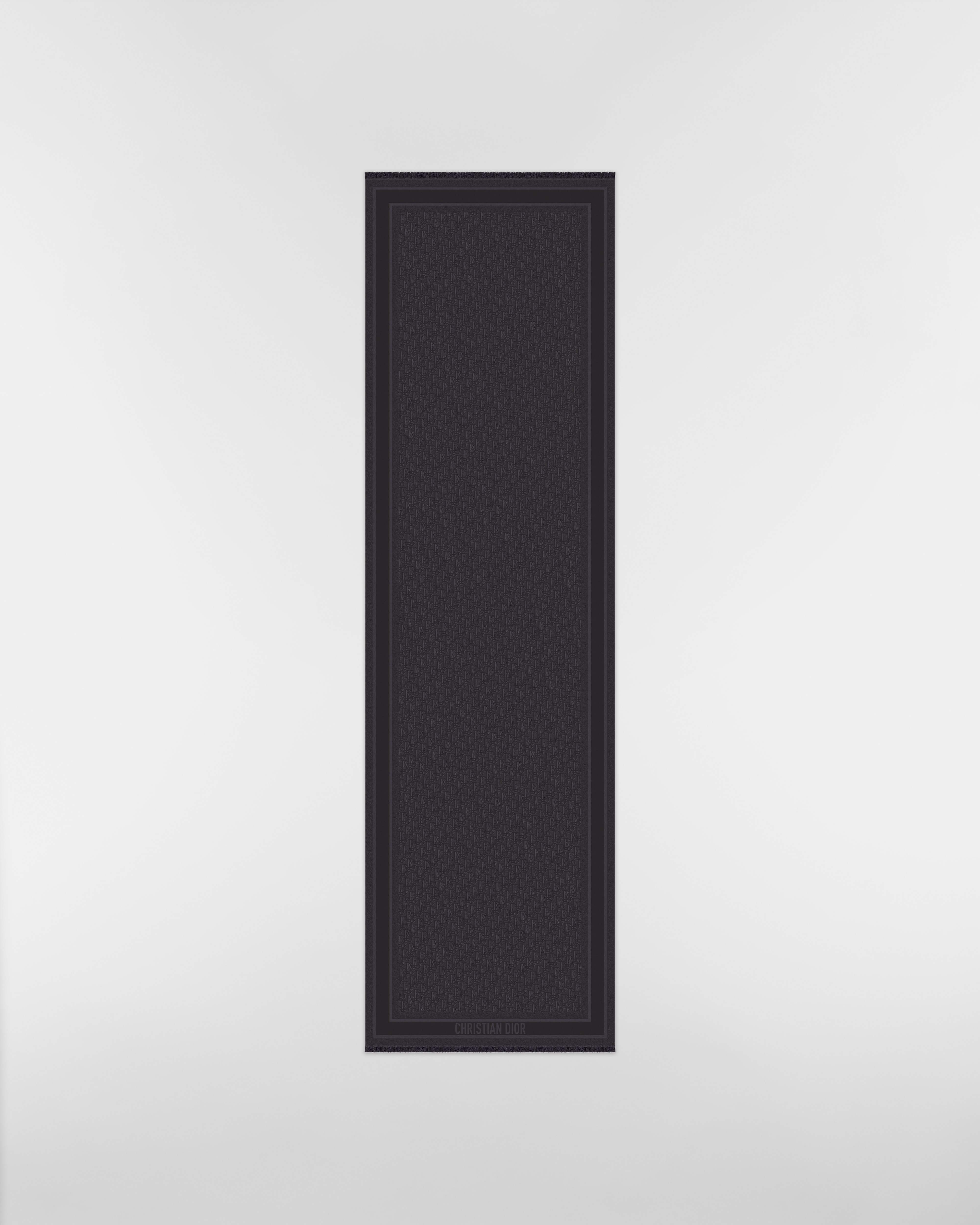 Étole Dior Oblique Natte Cachemire et soie noirs E07