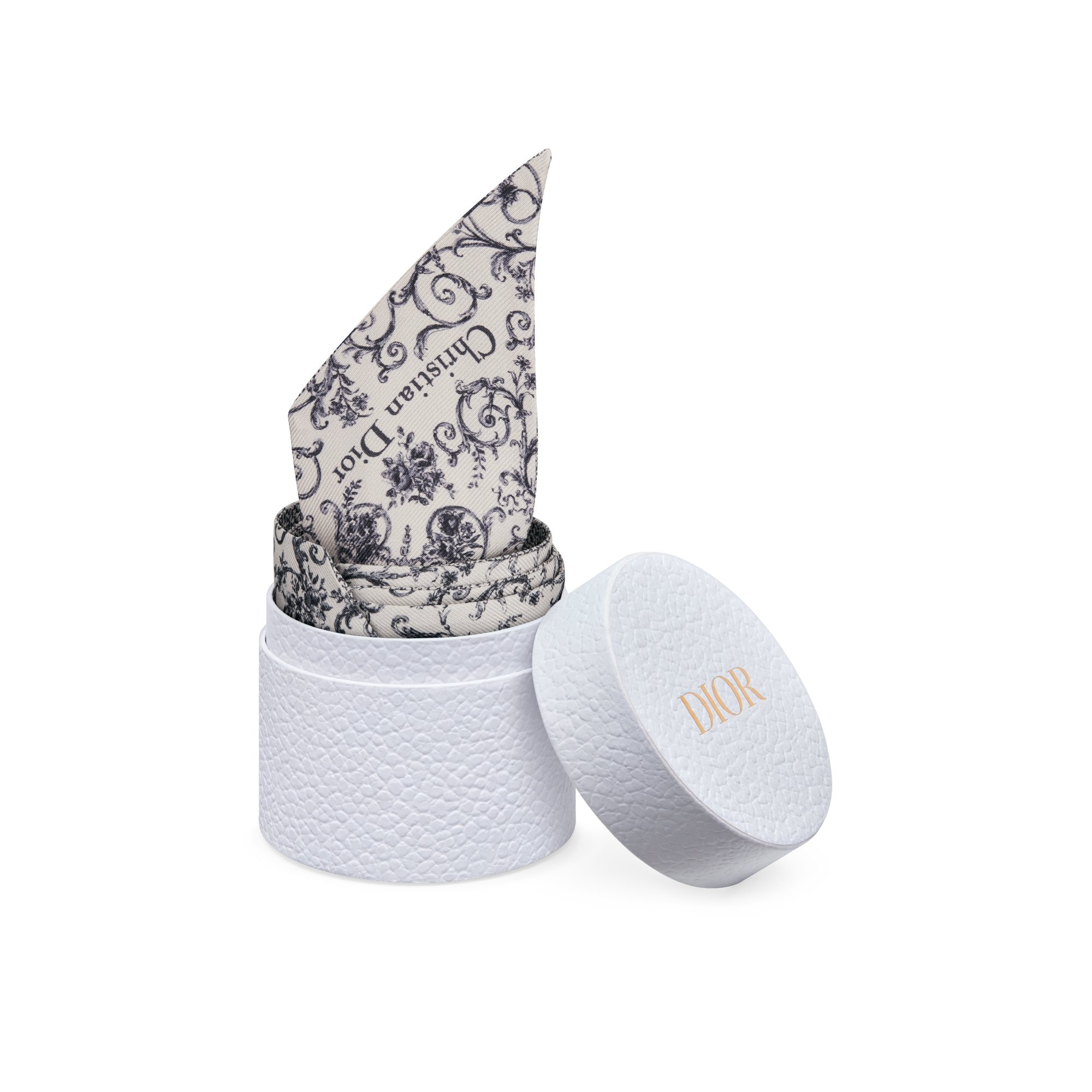 Mitzah Dioresque Butterfly Twill di seta bianco e grigio E10