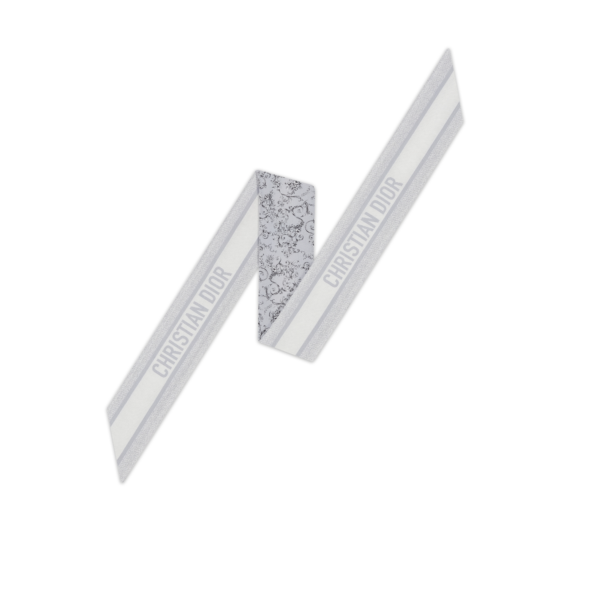 Mitzah Dioresque Butterfly Twill di seta grigio chiaro E08