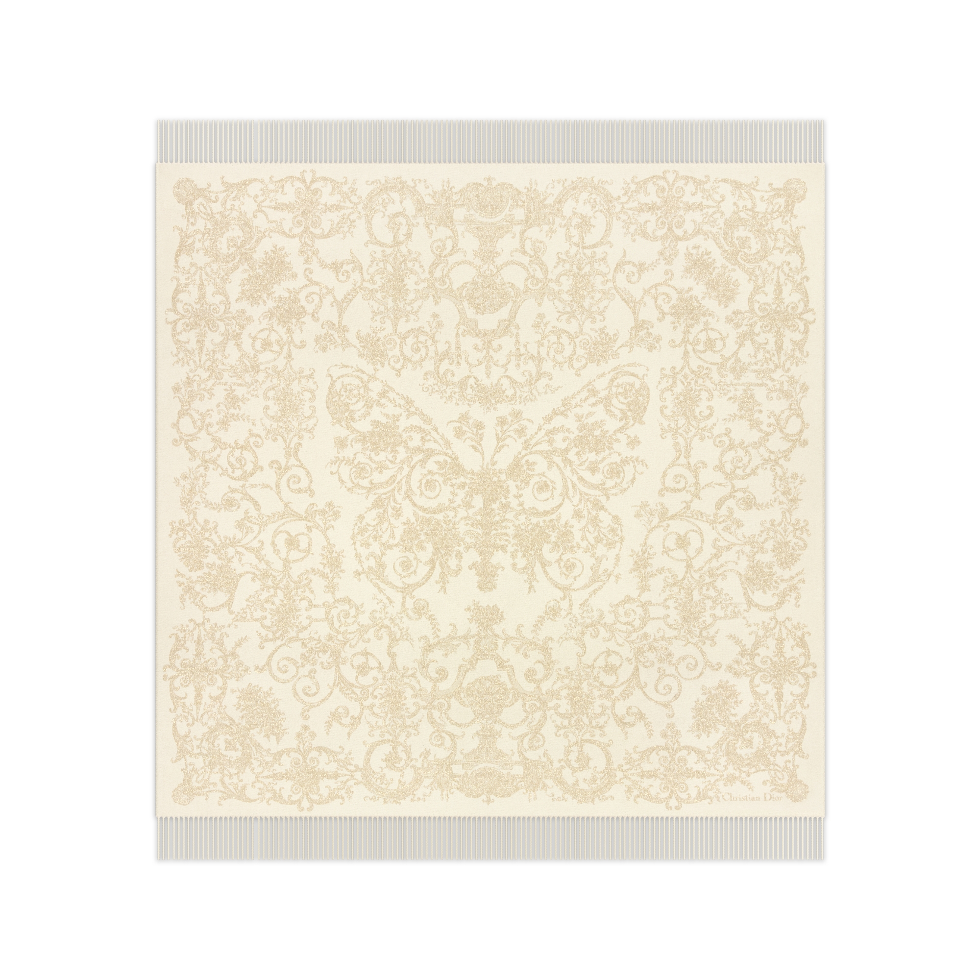 Dioresque Butterfly Blanket Gold-Tone Cashmere Blend and Metallic Thread E01