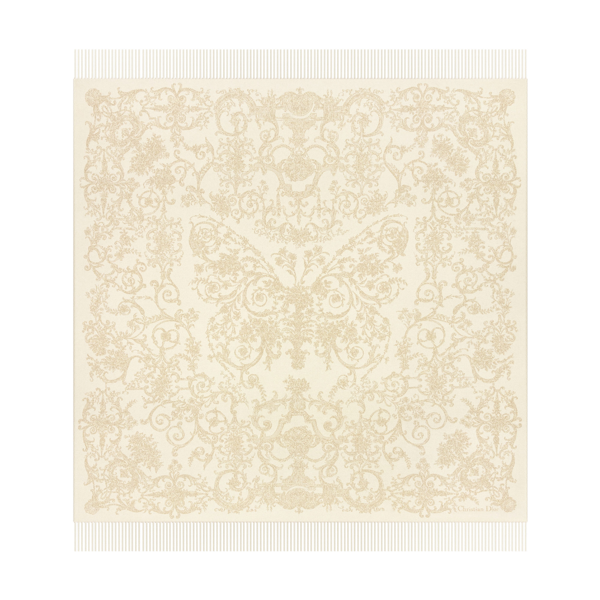 Dioresque Butterfly Blanket Gold-Tone Cashmere Blend and Metallic Thread E01