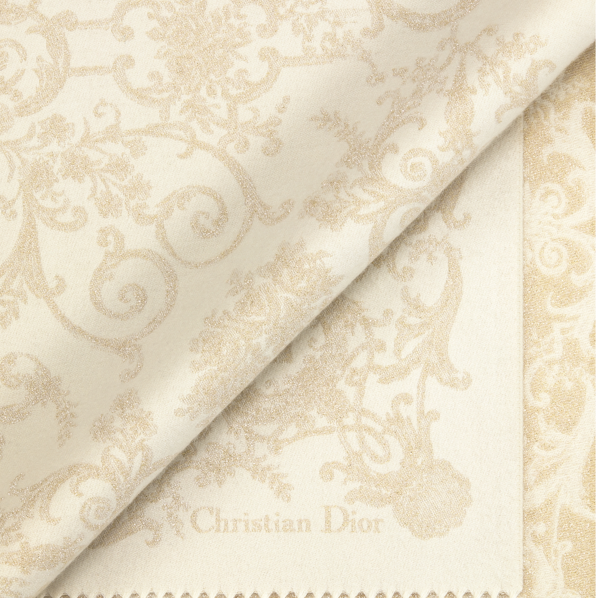 Dioresque Butterfly Blanket Gold-Tone Cashmere Blend and Metallic Thread E09