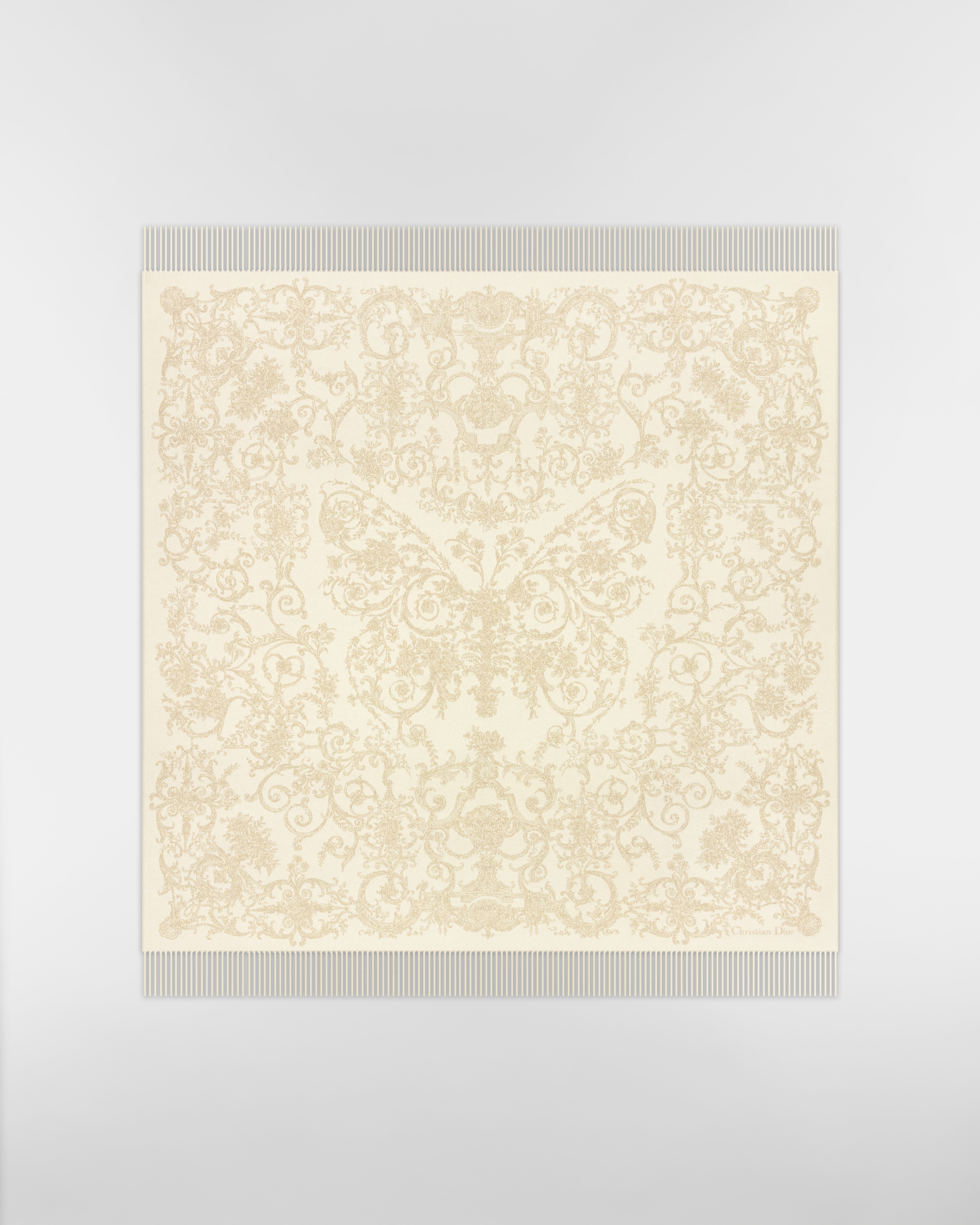 Dioresque Butterfly Decke Kaschmirmischung in Goldfarbe mit Metallfaden E01