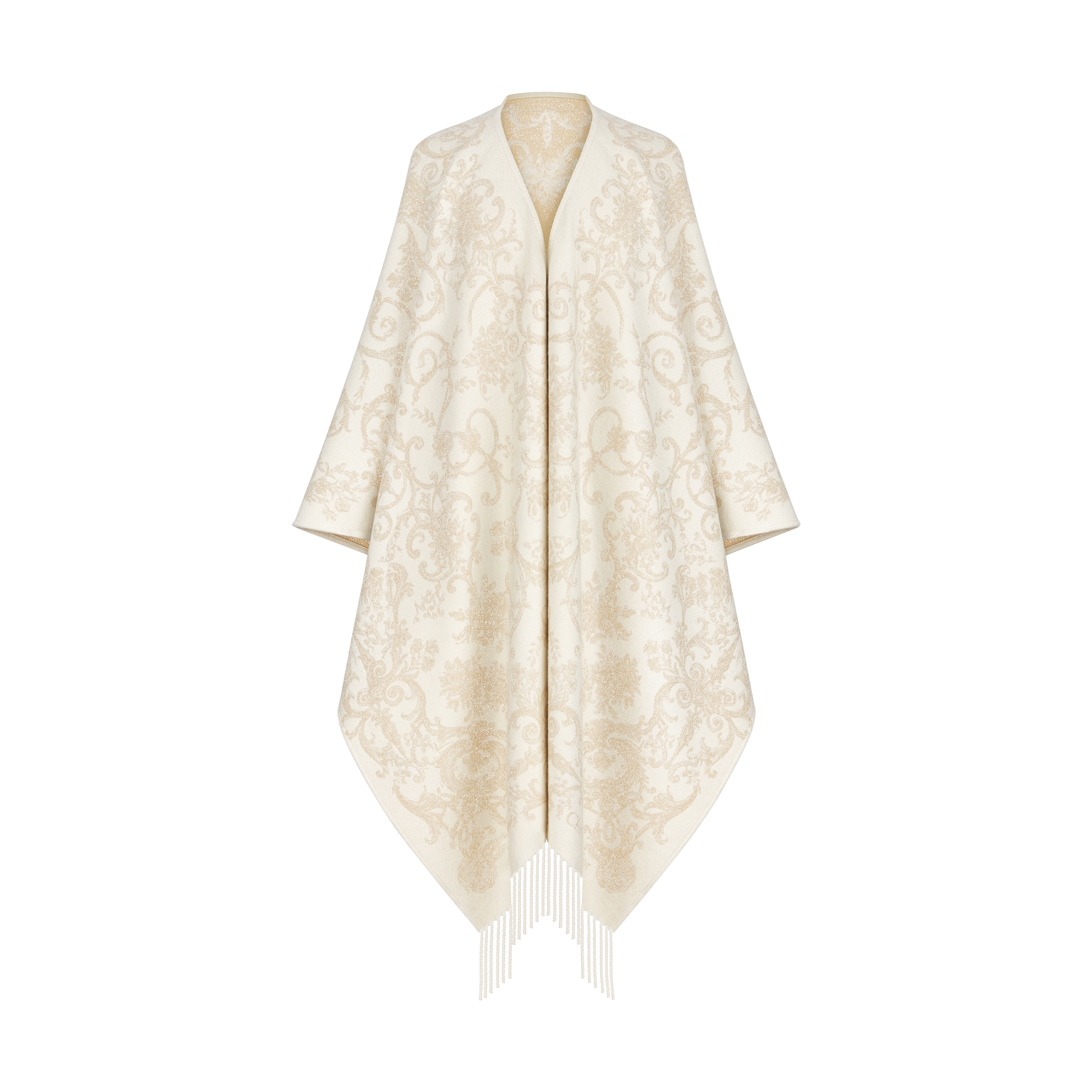 Dioresque Butterfly Poncho Gold-Tone Cashmere Blend and Metallic