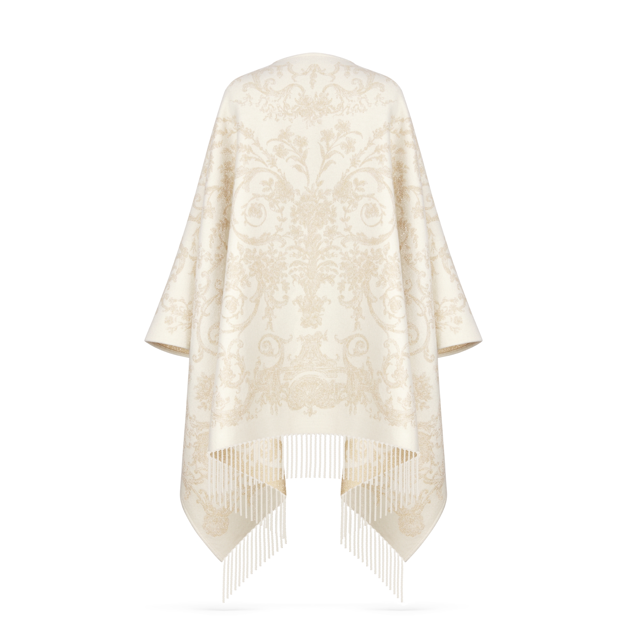 Dioresque Butterfly Poncho Kaschmirmischung in Goldfarbe mit Metallfaden E08