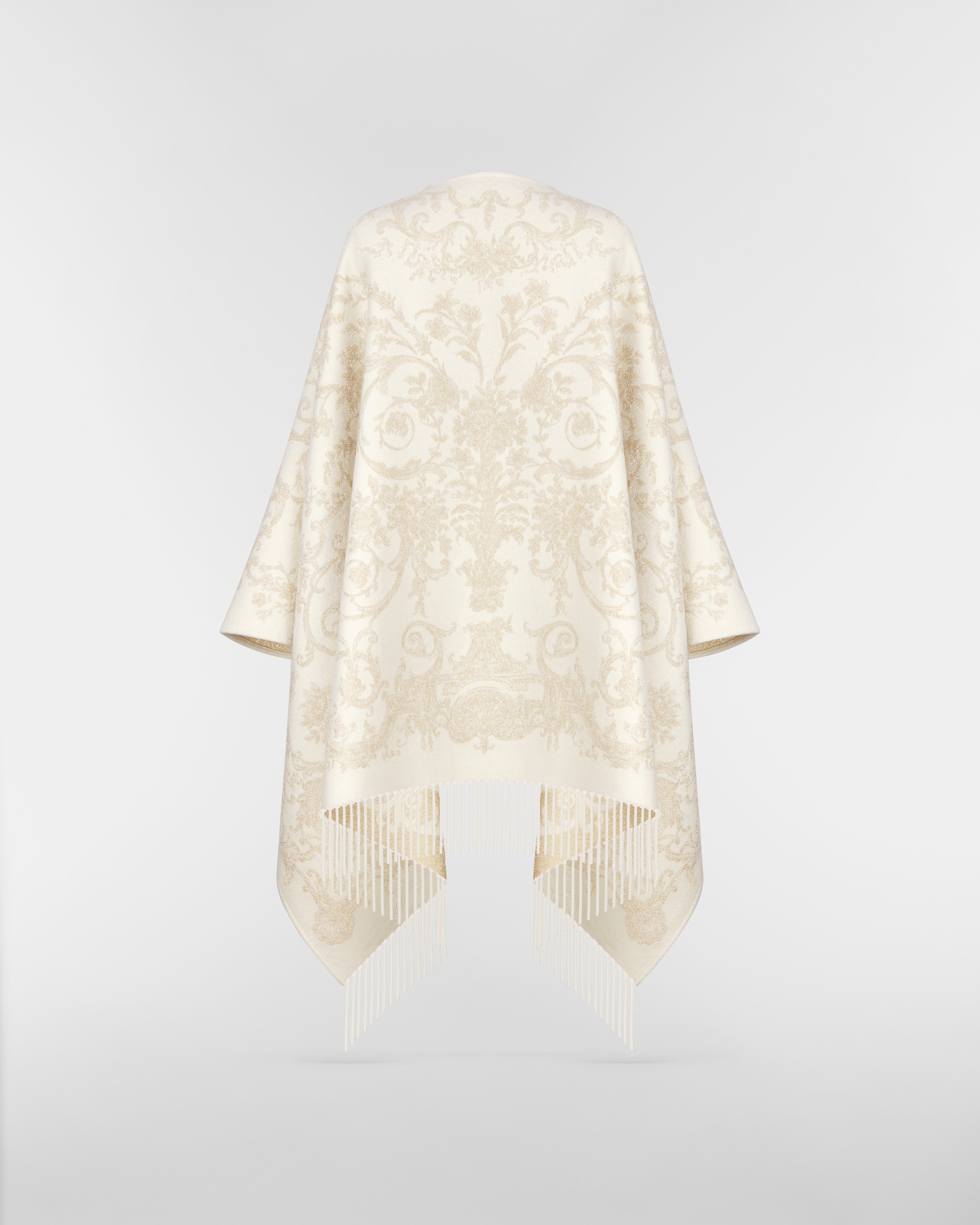 Dior 印花斗篷 金色调山羊绒混纺面料金属光泽线 Dioresque Butterfly 图案 E08