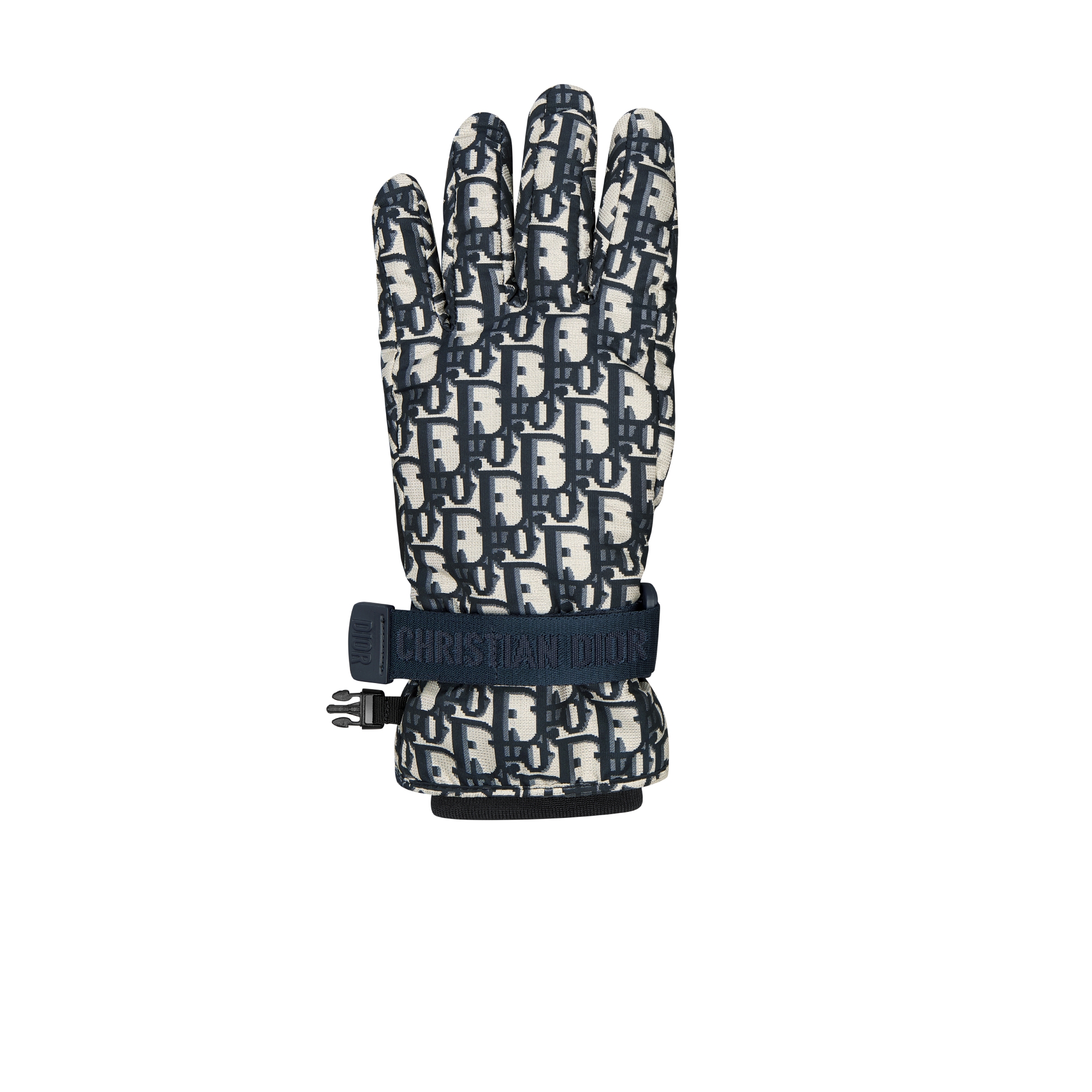 DiorAlps Dior Oblique Ski Gloves Beige and Navy Blue Technical Fabric E06