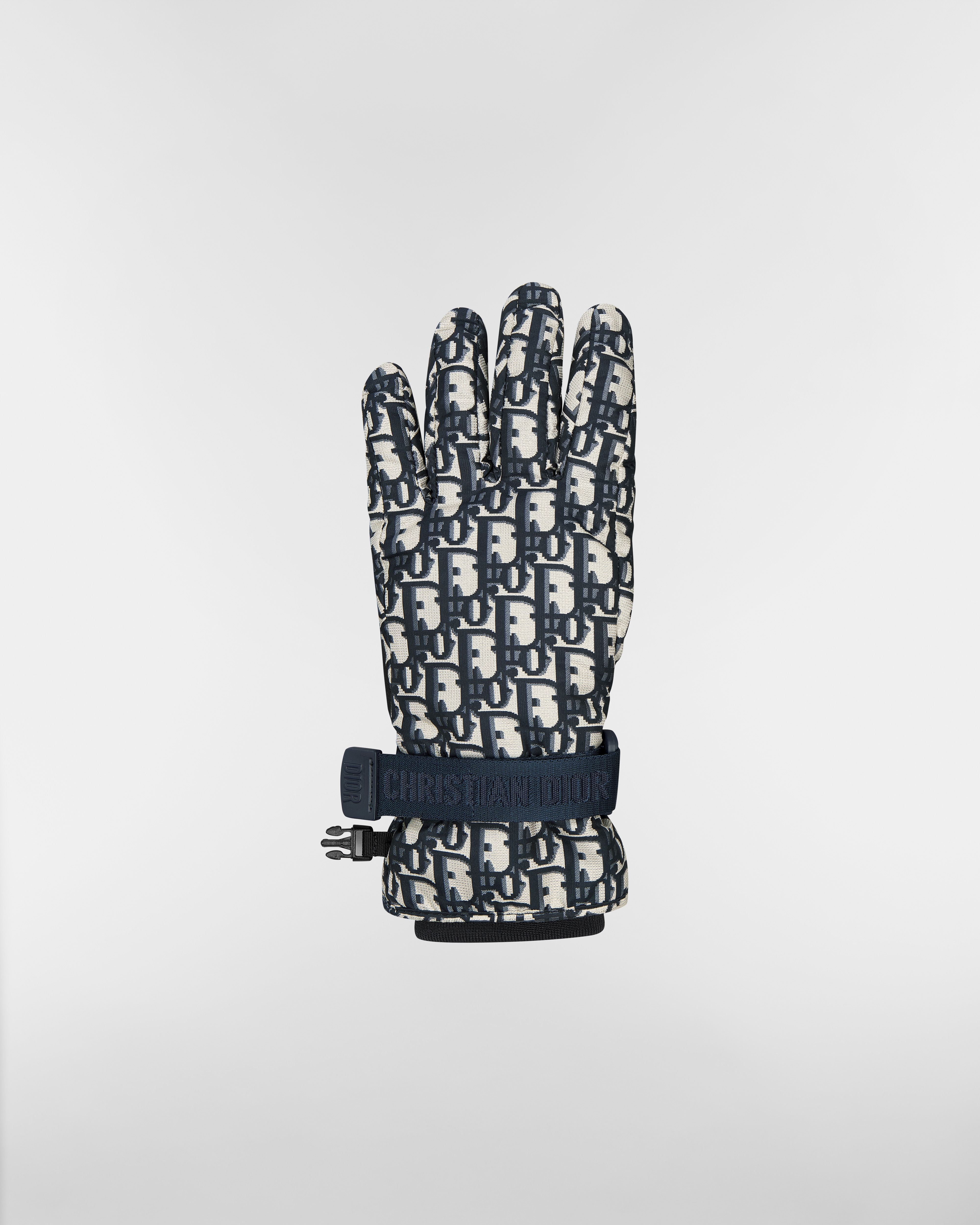 DiorAlps Dior Oblique Ski Gloves Beige and Navy Blue Technical Fabric E06