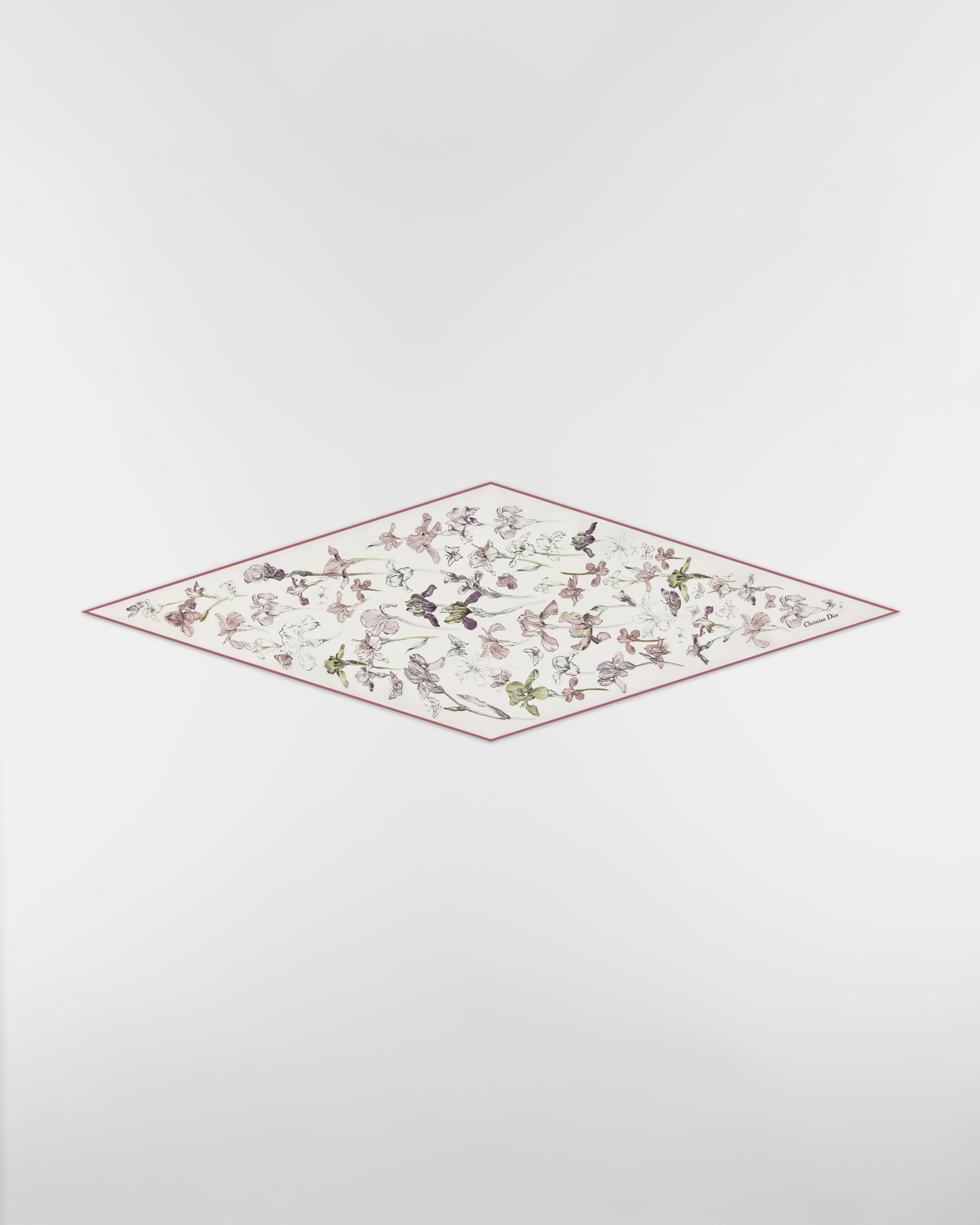Iris Dior Diamond White and Powder Pink Multicolor Silk Twill E01