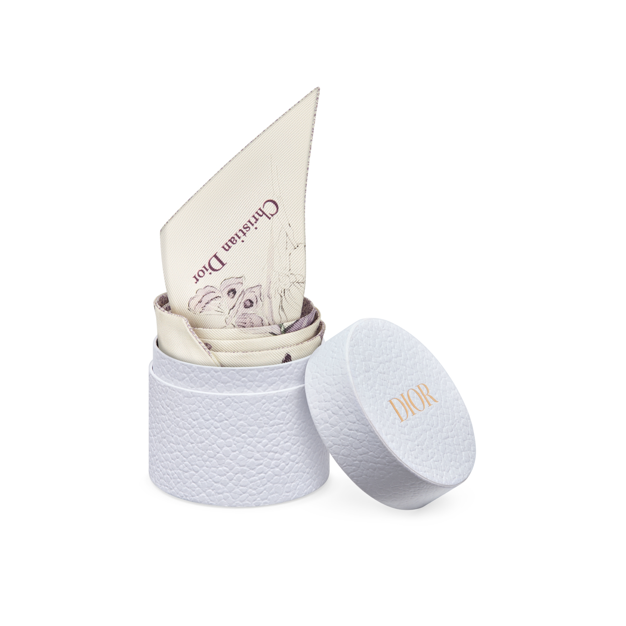 Butterflies & Iris Mitzah Scarf White and Purple Multicolor Silk Twill E10