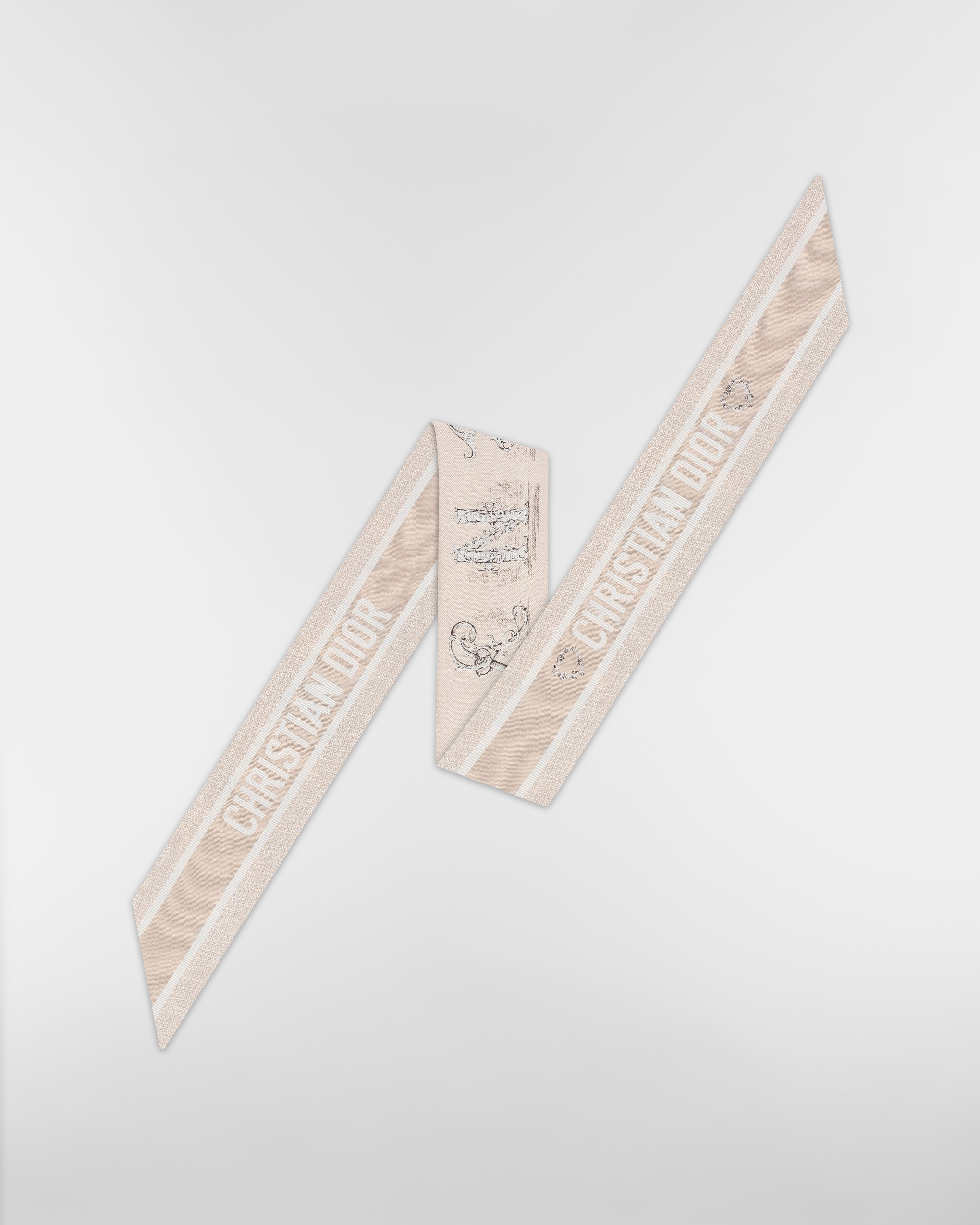 Dior Alphabet 미차 스카프 파우더 핑크 실크 트윌 E08