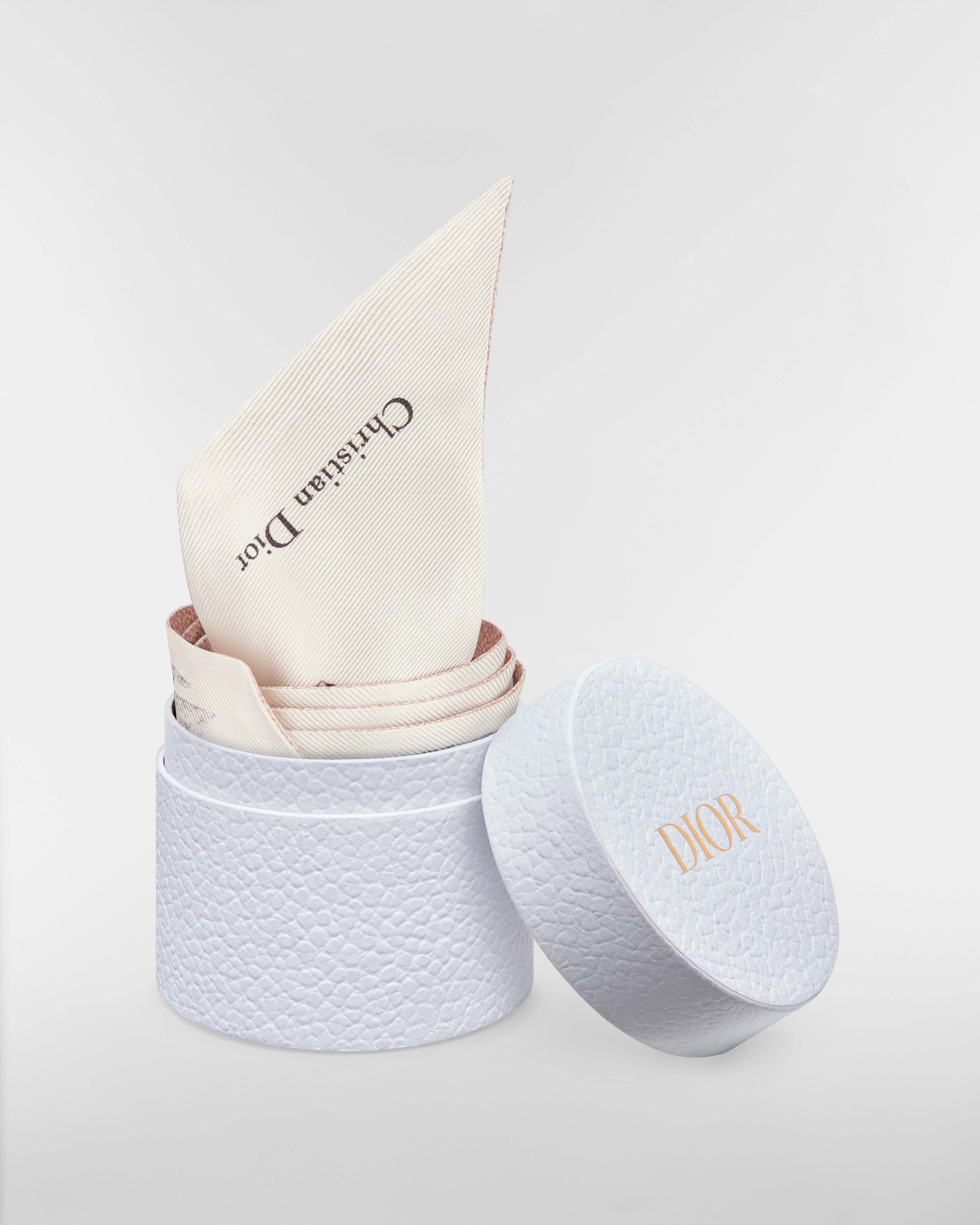 Dior Alphabet Mitzah Scarf White and Pink Silk Twill E10