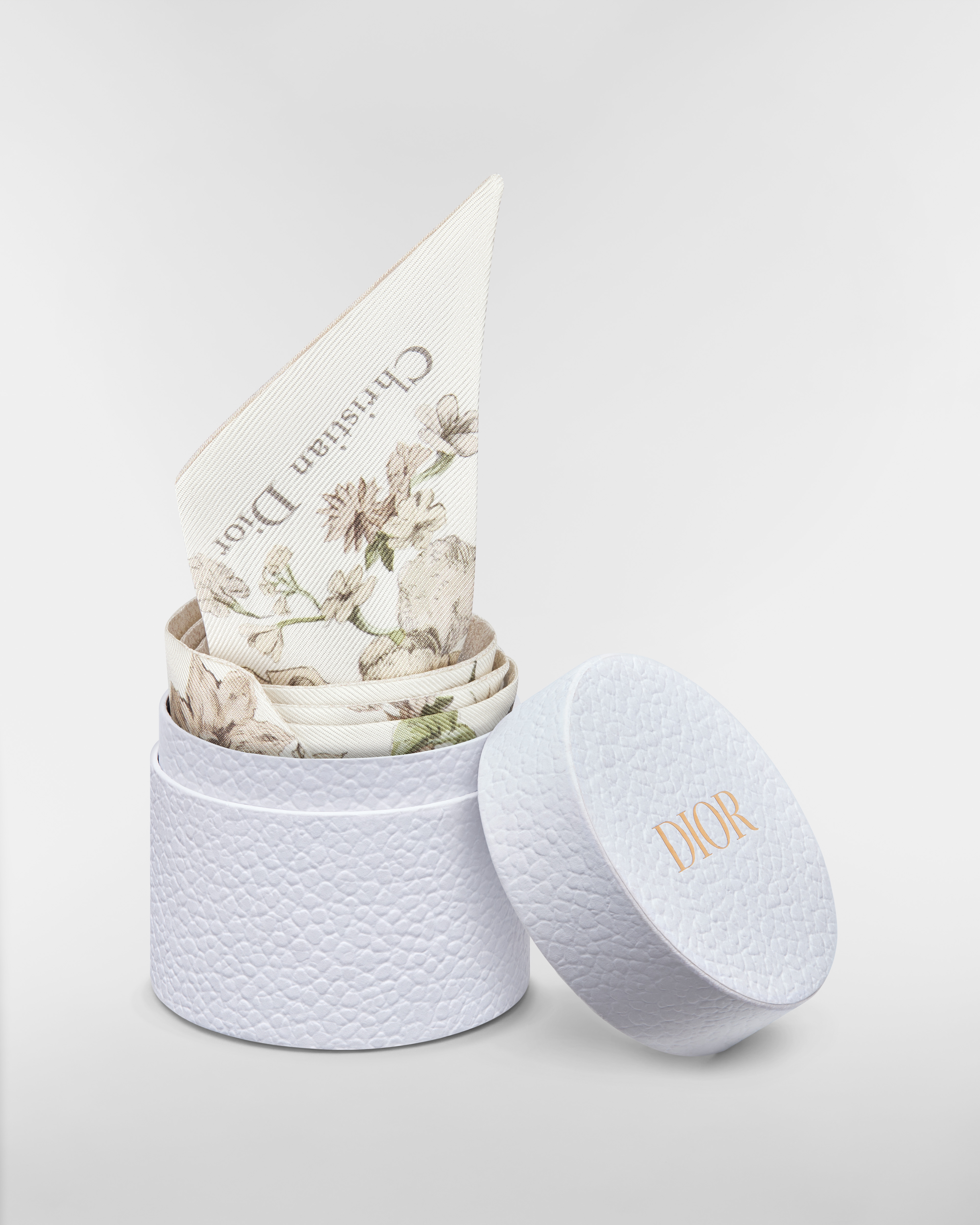 Millefiori Mitzah Scarf White and Light Beige Silk Twill E10