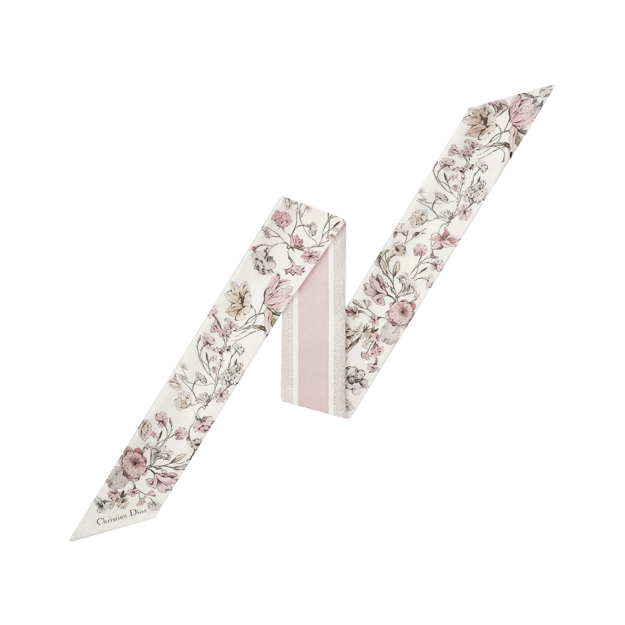  화이트 & 핑크 실크 트윌