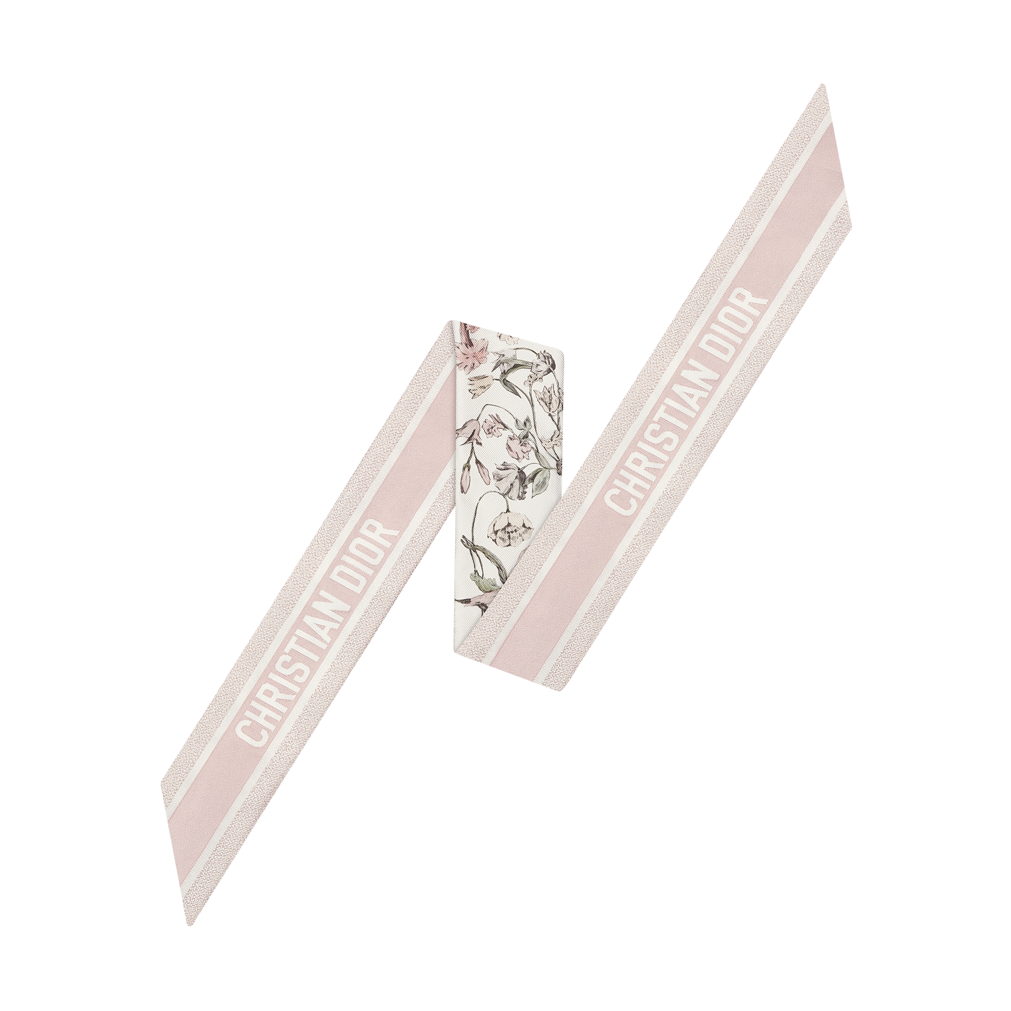 Millefiori Mitzah Scarf White and Pink Silk Twill E08