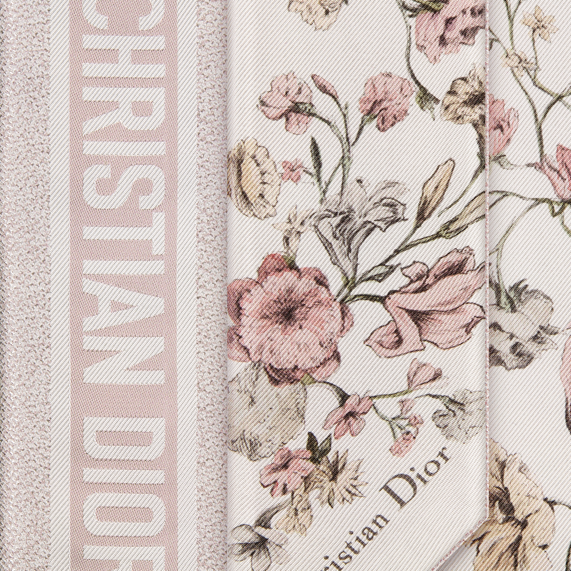 Millefiori Mitzah Scarf White and Pink Silk Twill E09