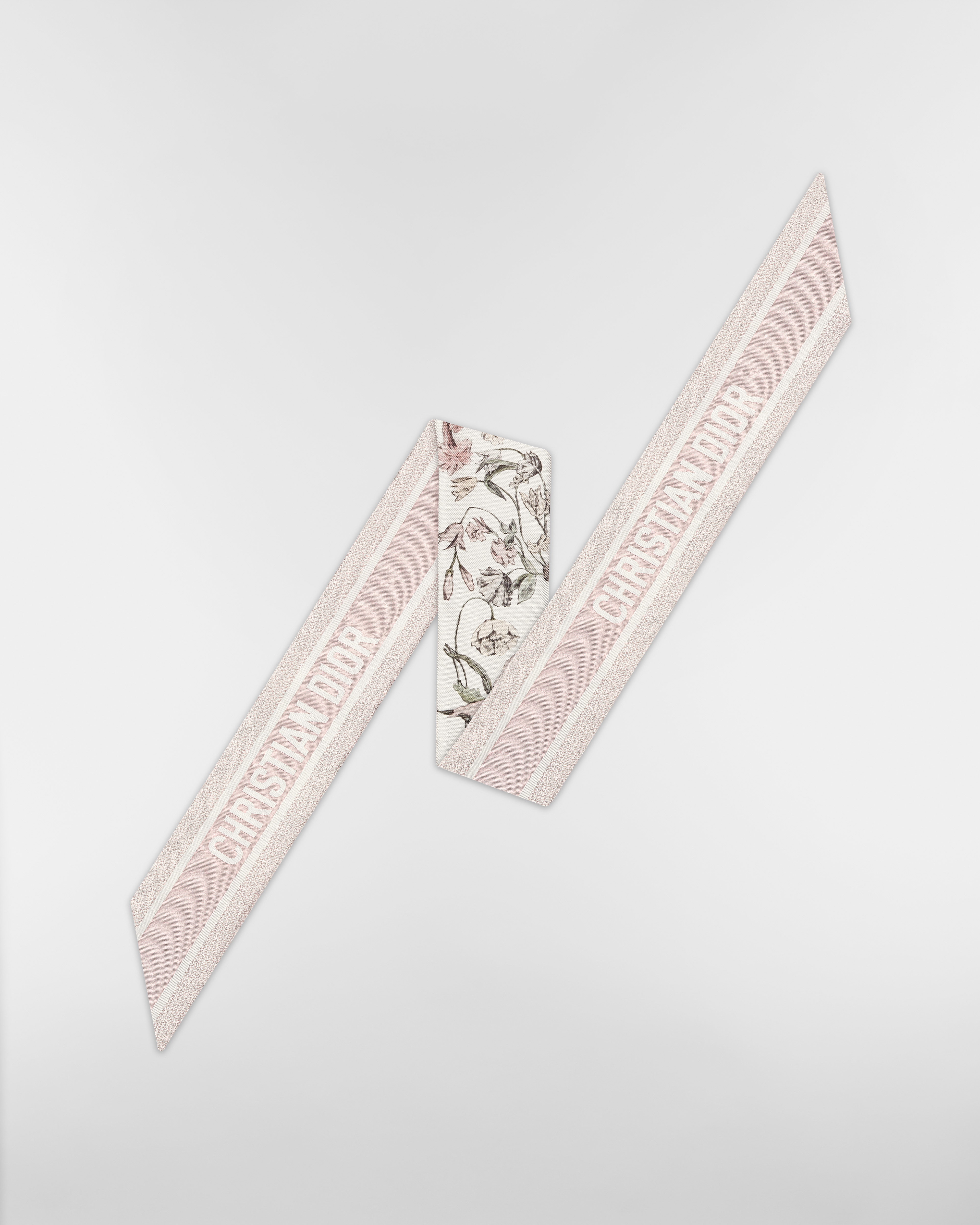 Millefiori Mitzah Scarf White and Pink Silk Twill E08