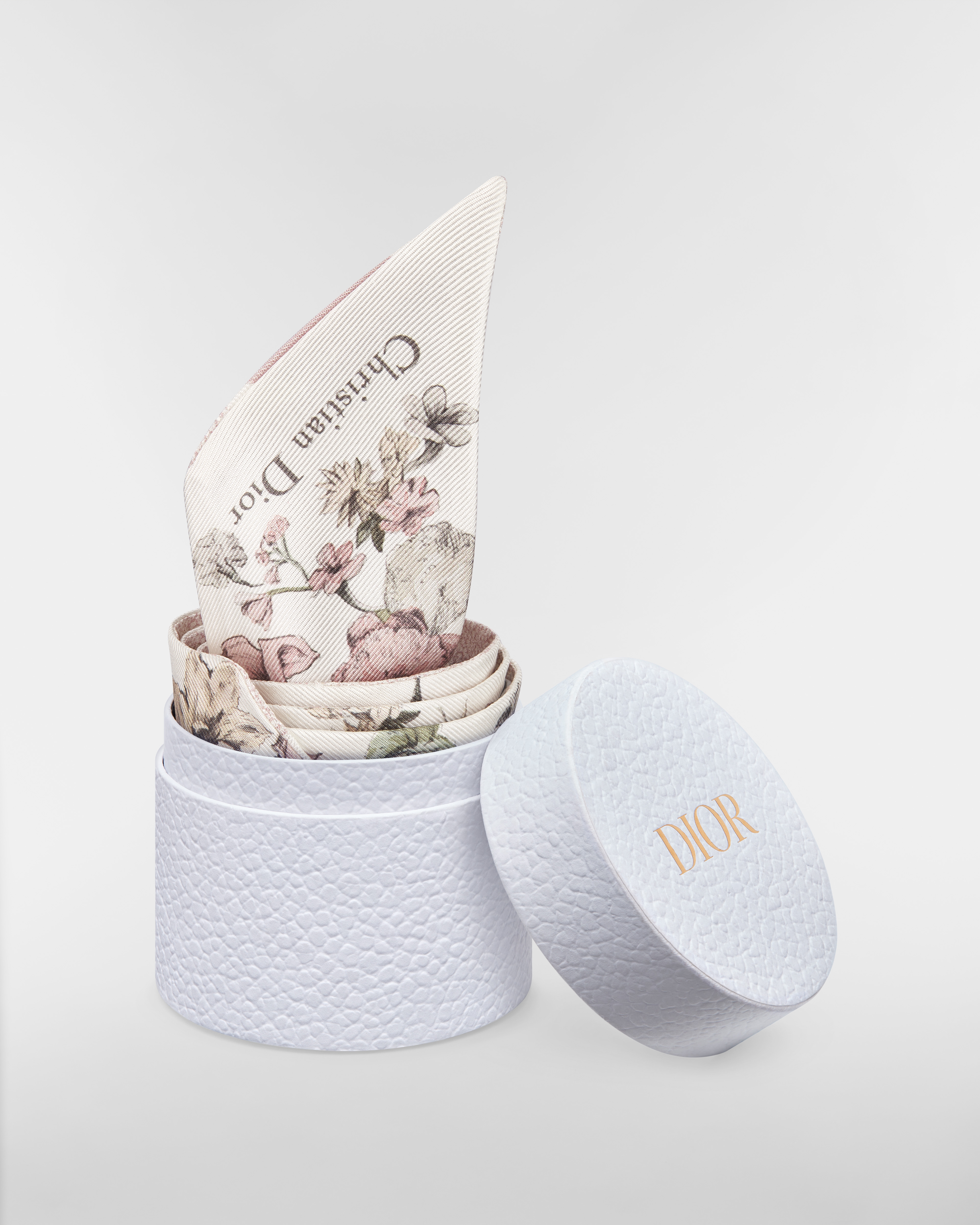 Millefiori Mitzah Scarf White and Pink Silk Twill E10