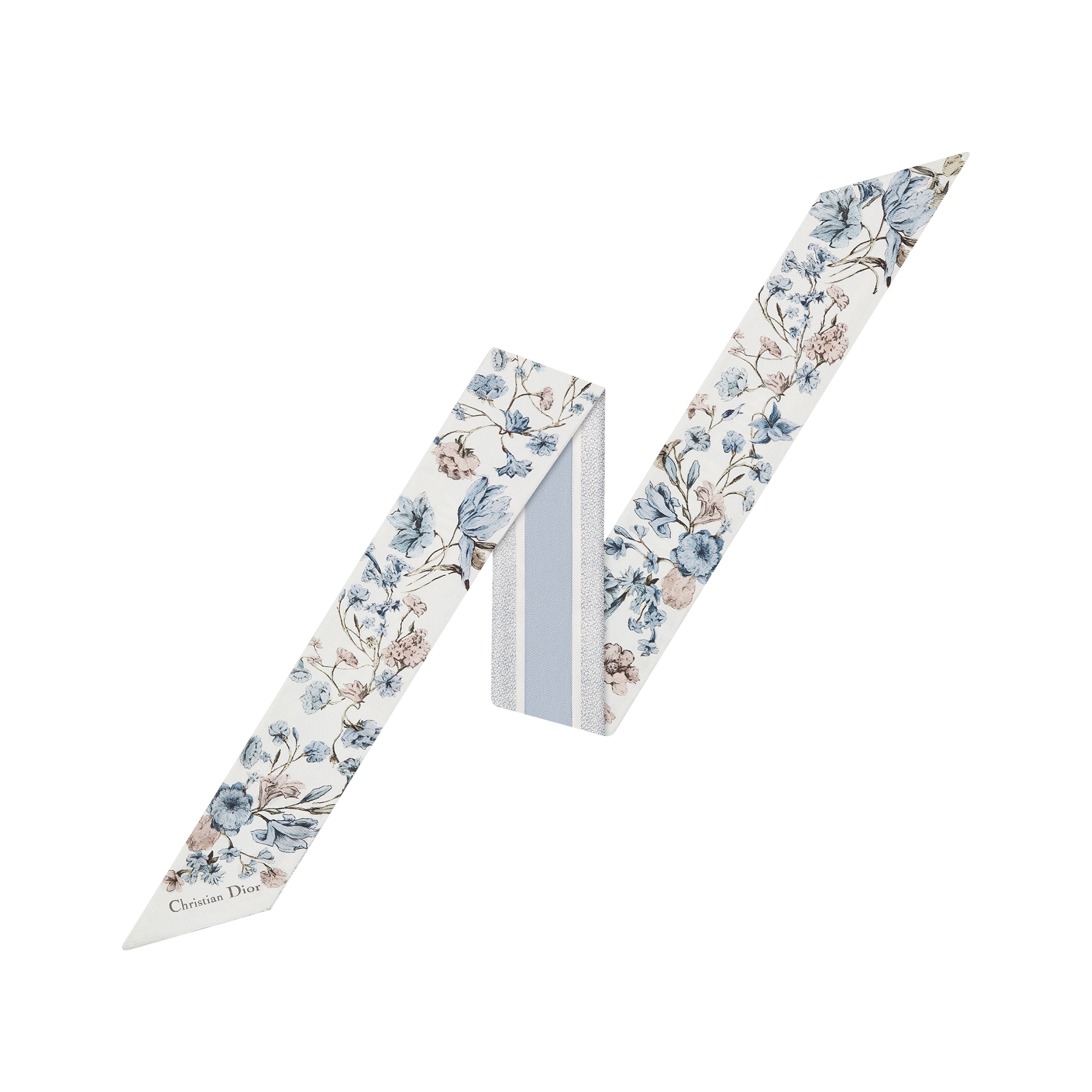  Seidentwill in Weiß und Blau