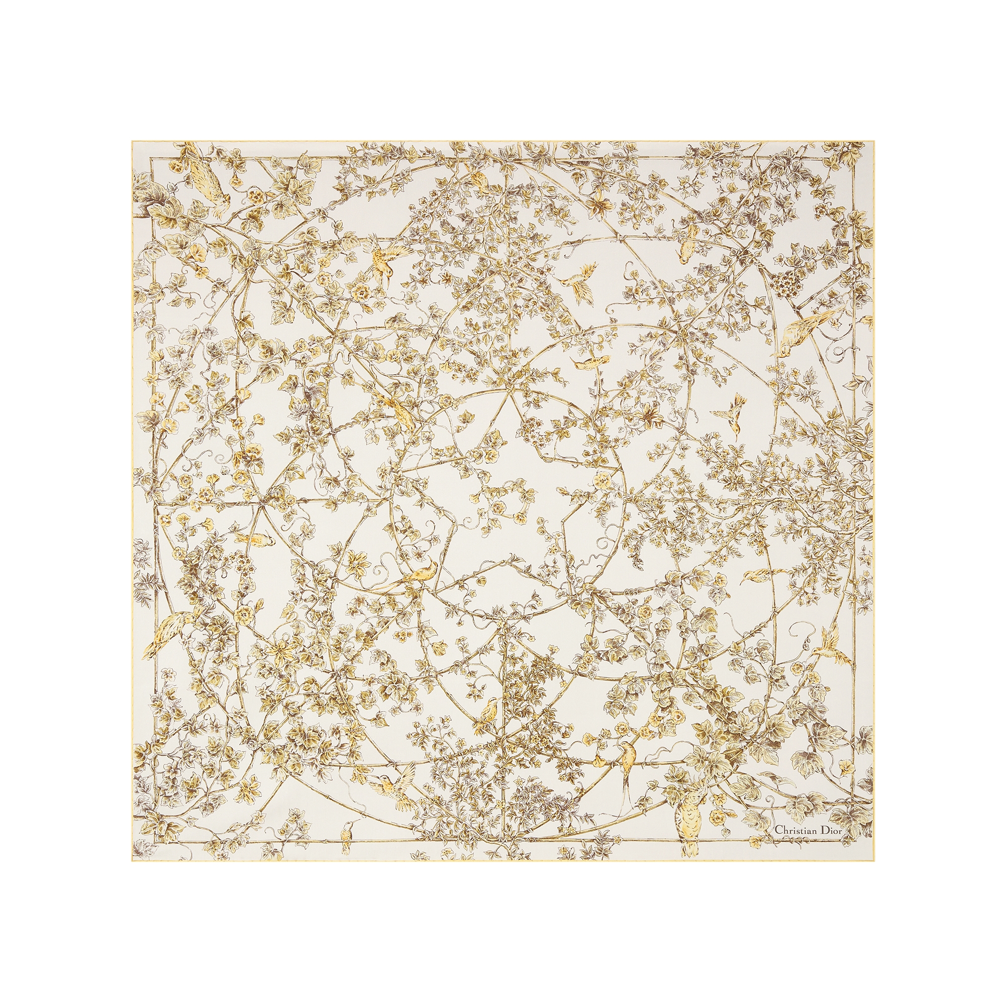  Seidentwill in Weiß und Goldfarbe