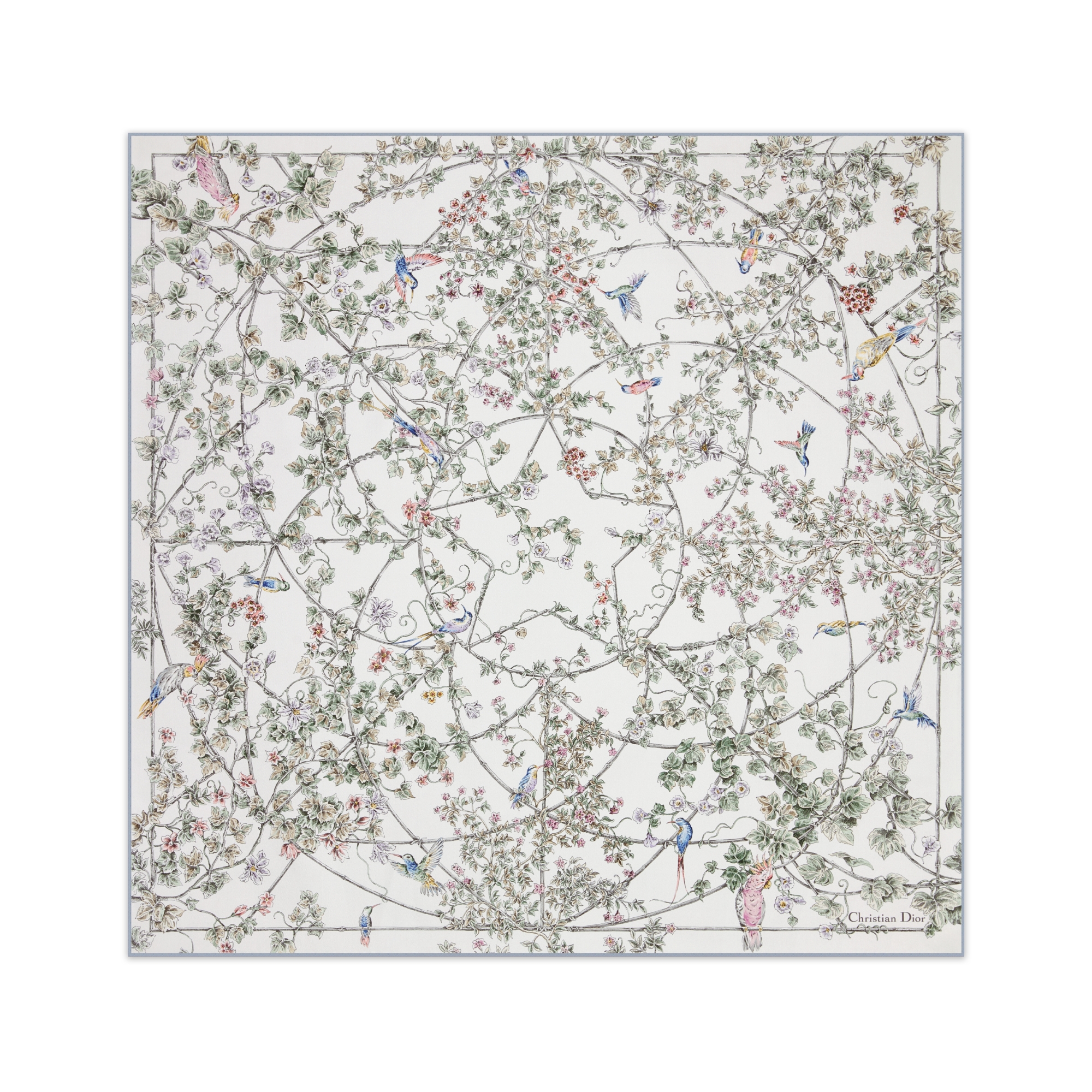 Jardin D-Étoile 90 Square Scarf Multicolor Silk Twill E01