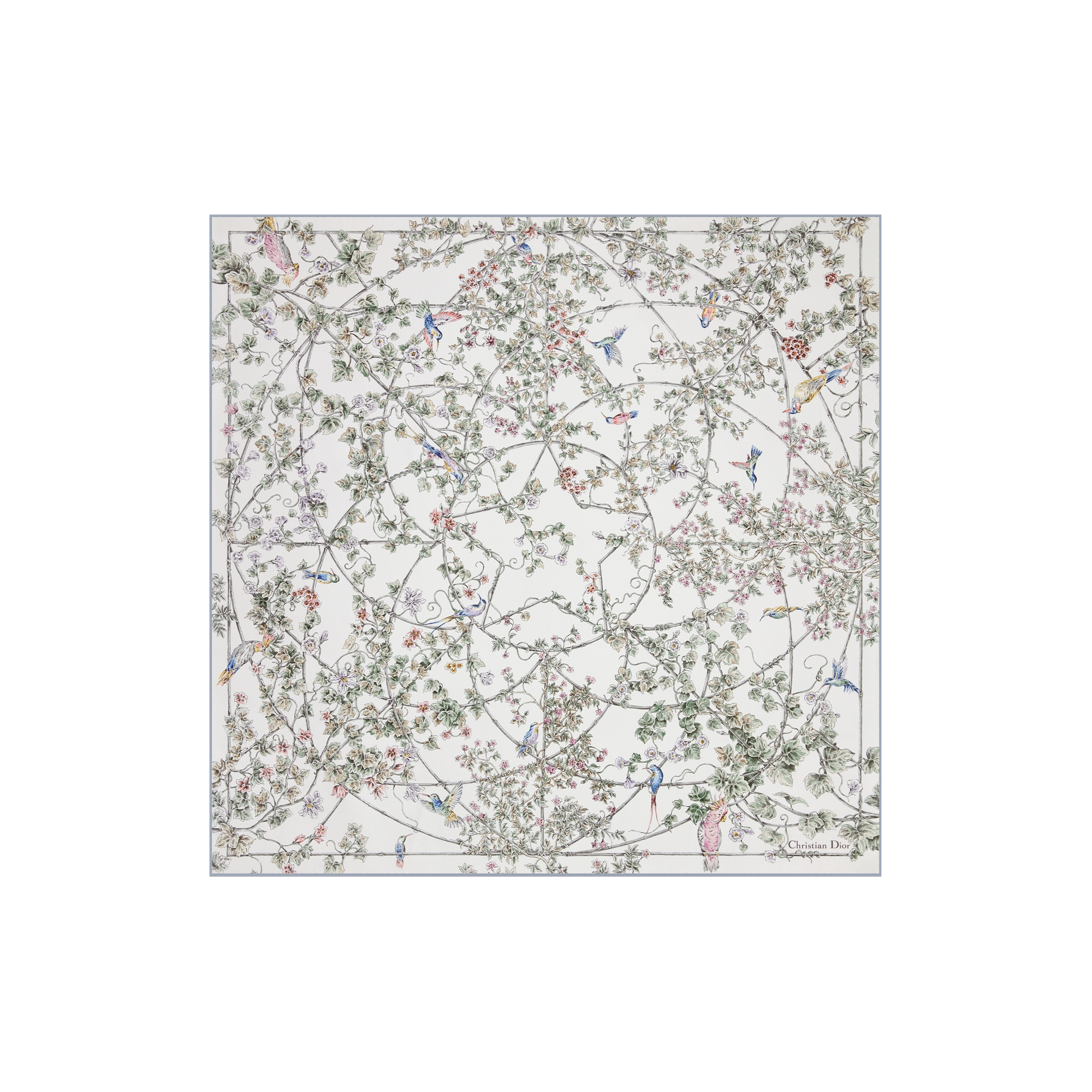 Jardin D-Étoile 90 Square Scarf Multicolor Silk Twill E01